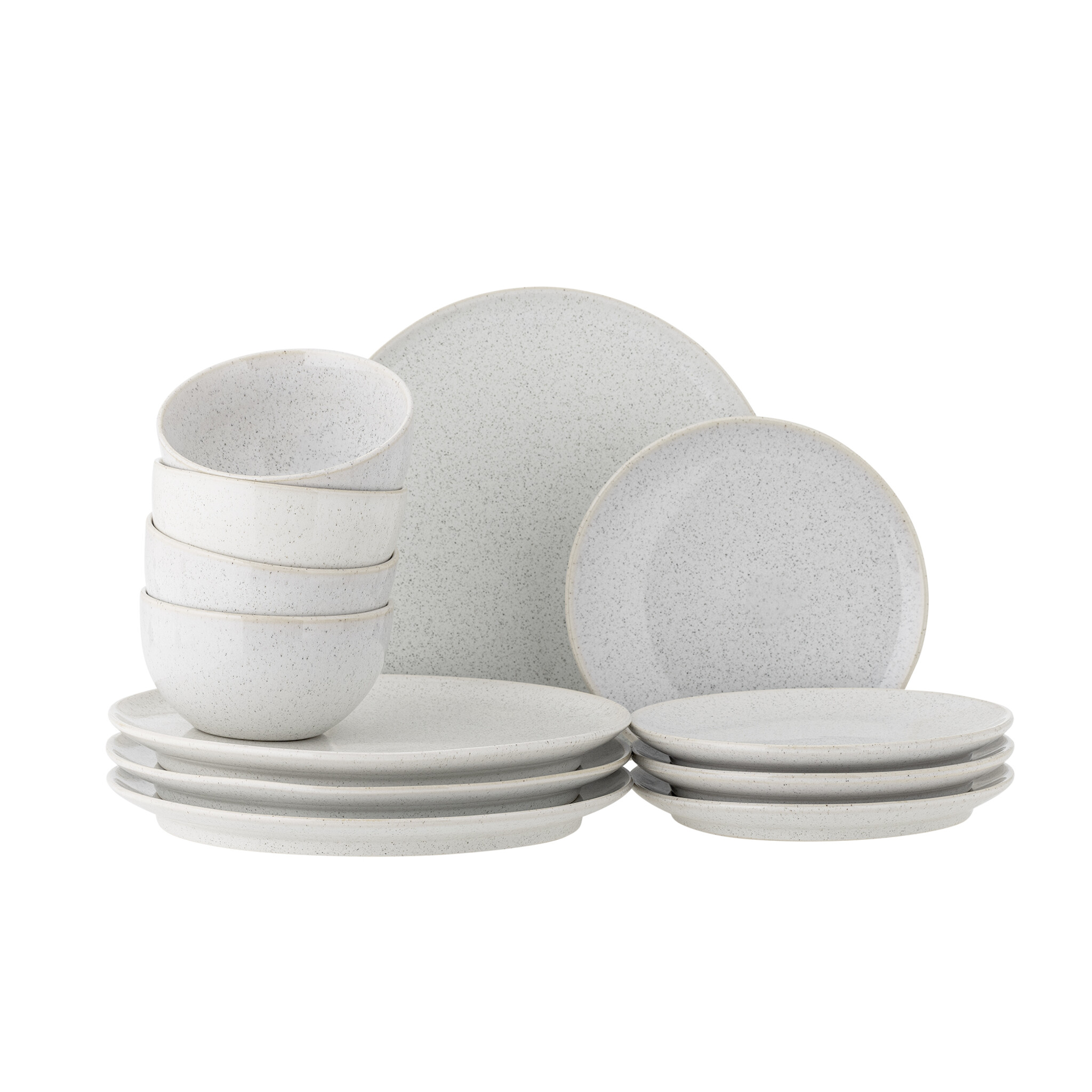 Geschirrset aus Steingut Addison, weiss 