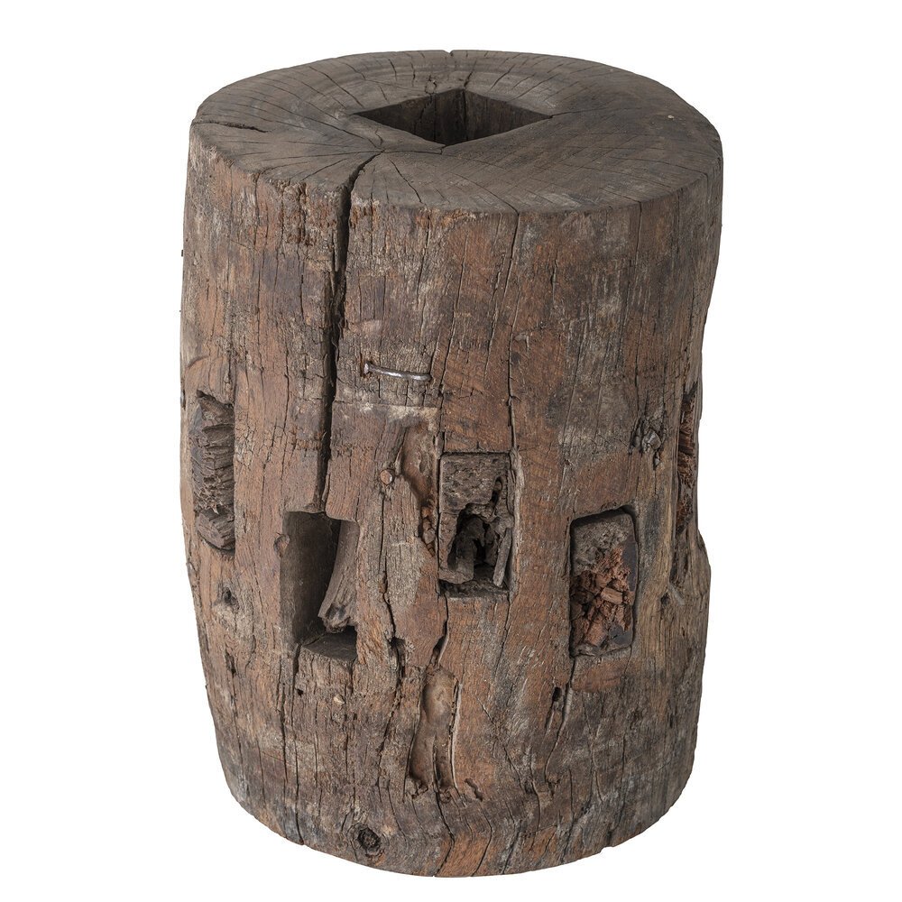 Hocker aus Recyclingholz Fadumo, braun 