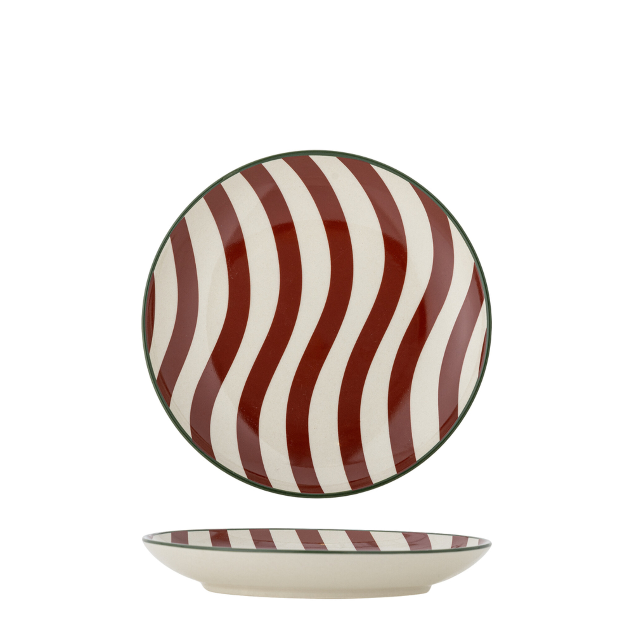 Jolly Teller Rot aus Steingut, rot 