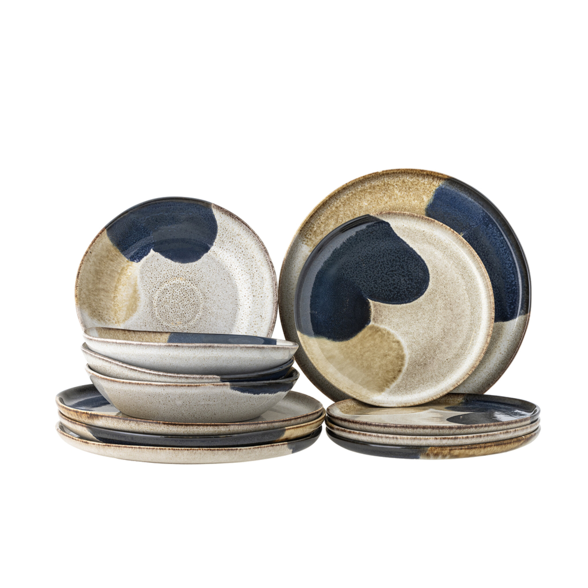 Jules Geschirrset aus Steingut, grau 