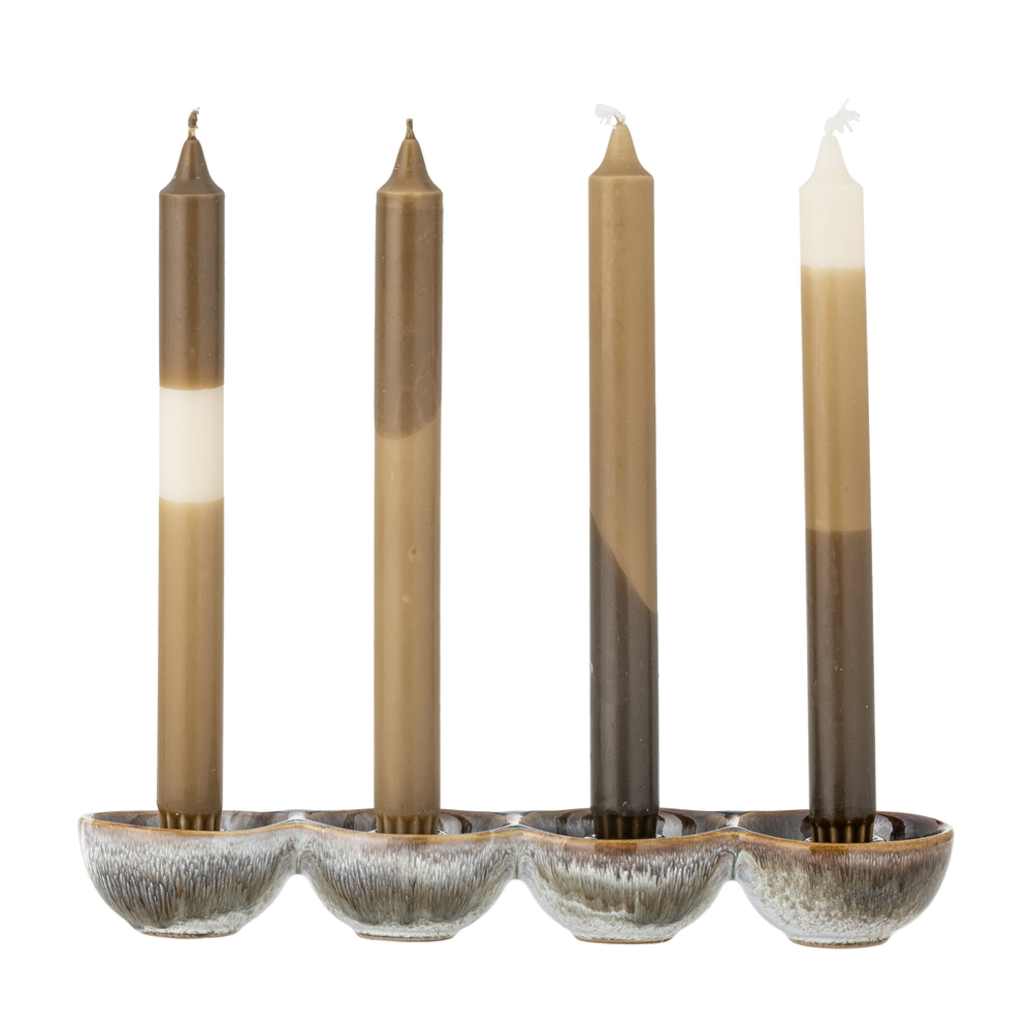 Kalia Adventskerzenständer aus Steingut, braun 