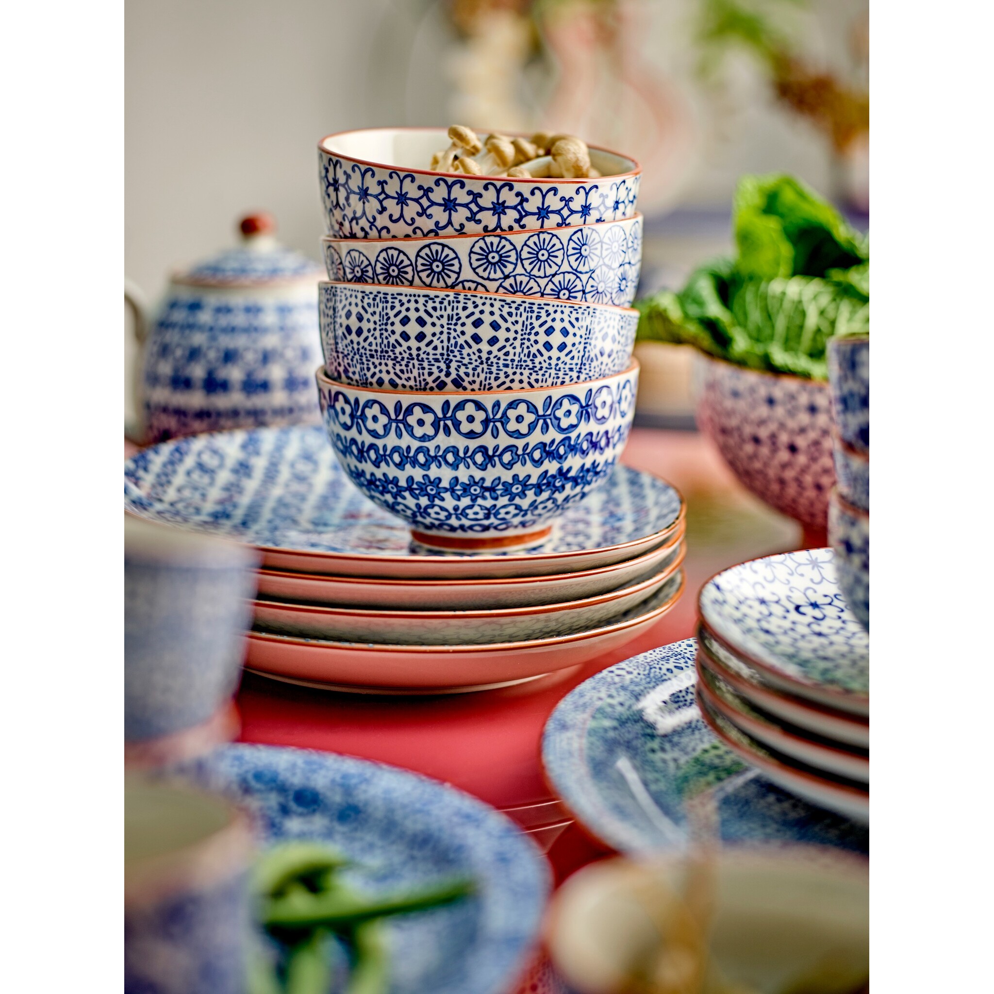 Bloomingville Karine Schale, Blau 4er Set, blau 