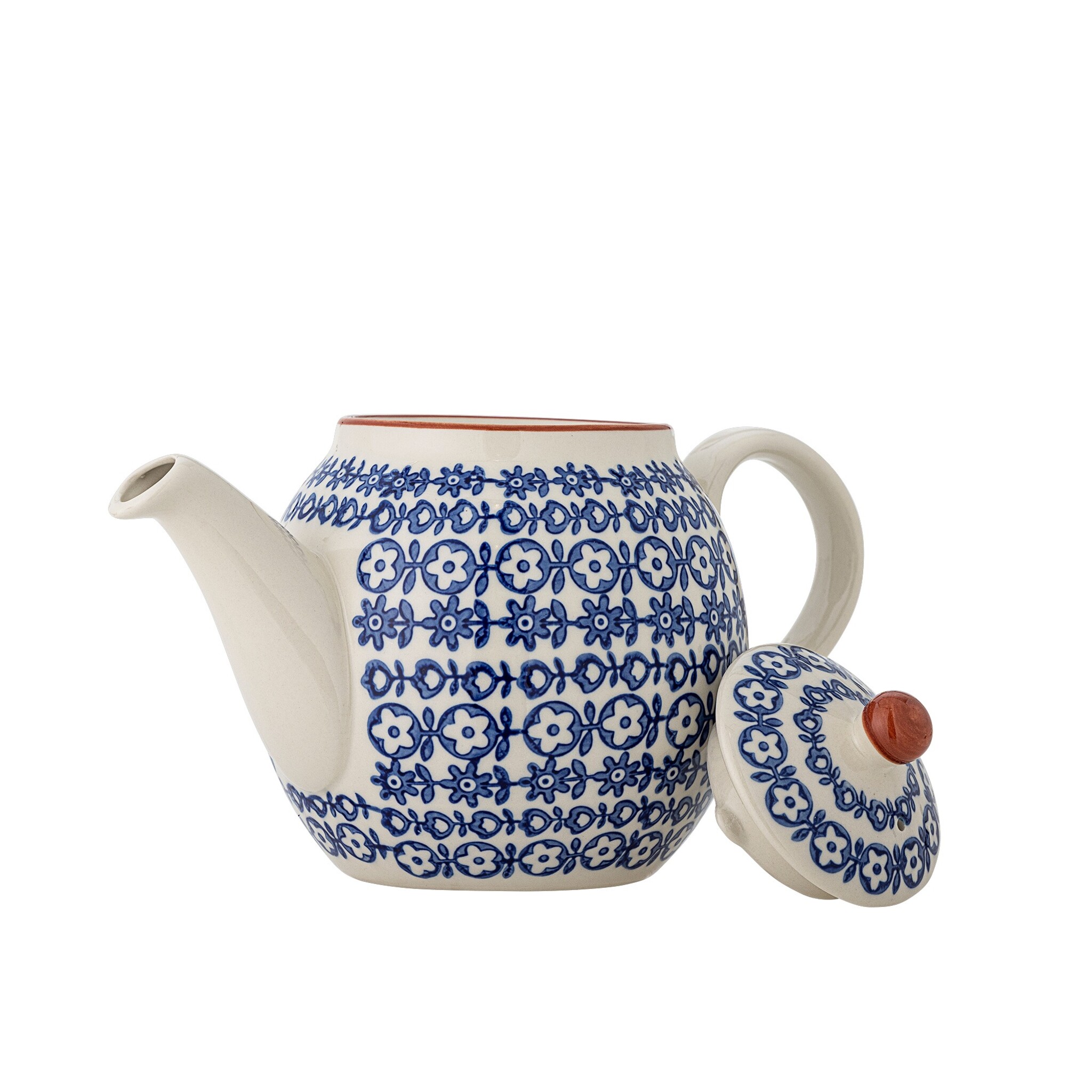 Bloomingville Karine Teekanne aus blauem Steingut, blau 
