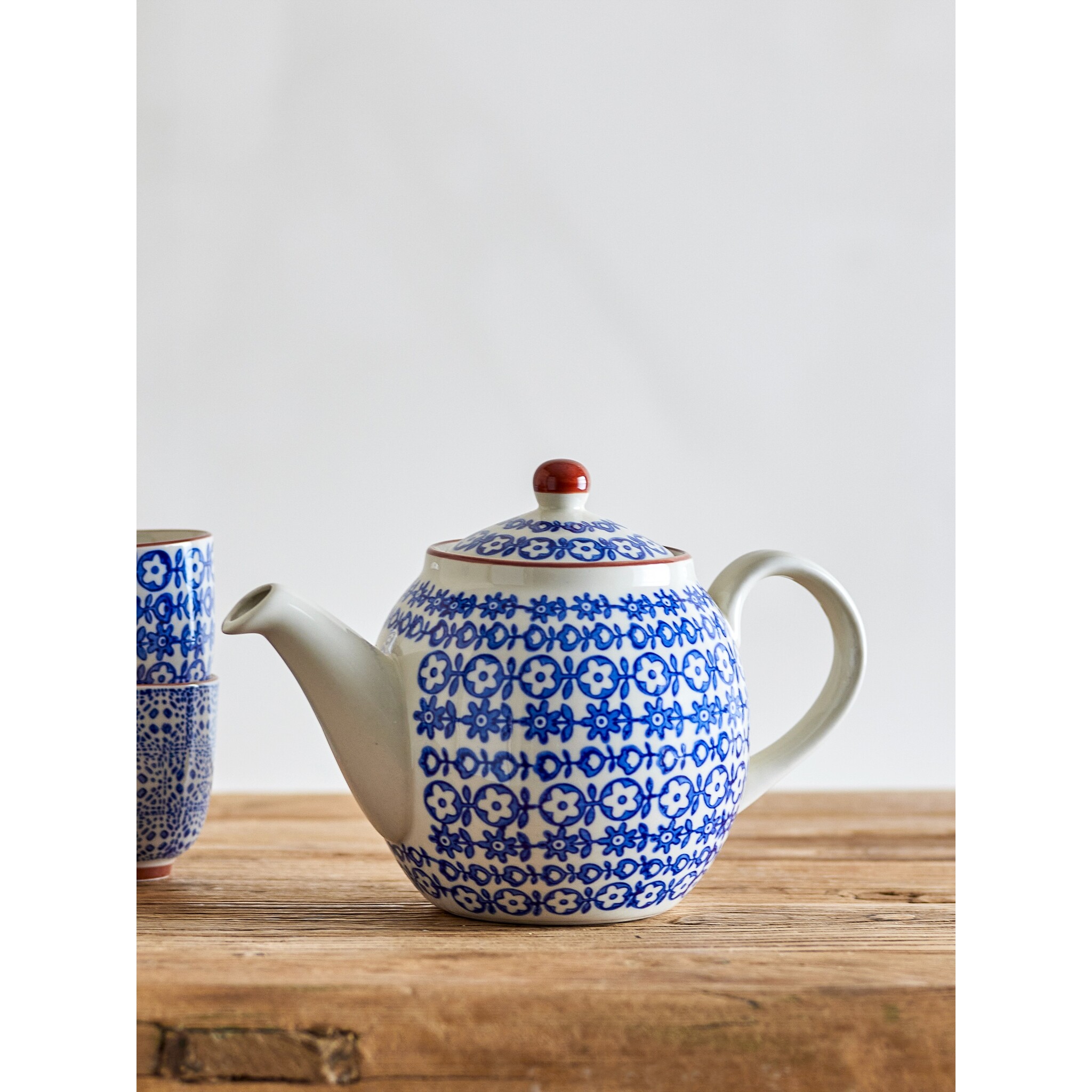 Bloomingville Karine Teekanne aus blauem Steingut, blau 