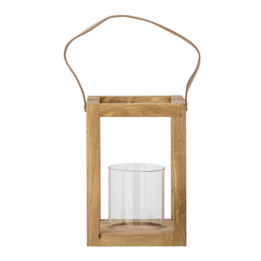 Laterne mit Glas Lyra, Kiefer, natur L14xH20xW14 cm