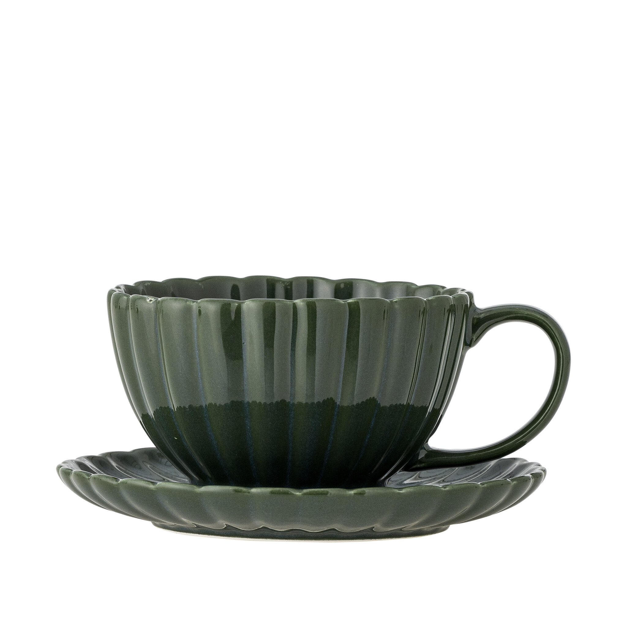 Latina Tasse mit Untertasse, Steingut, green 