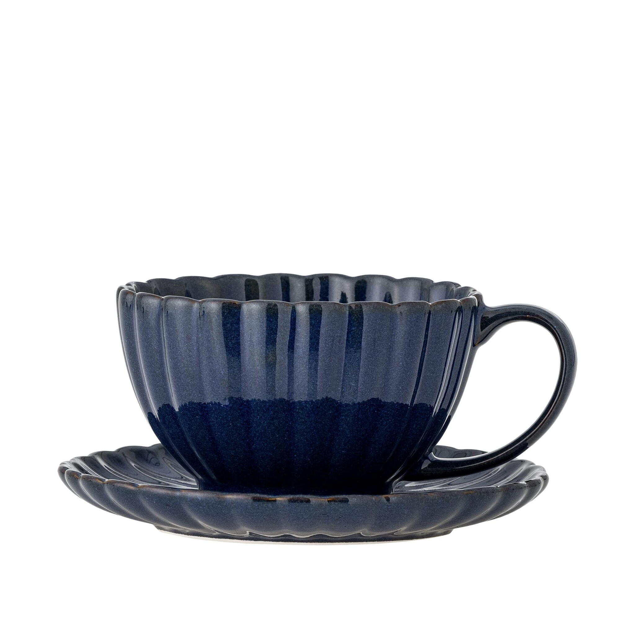 Latina Tasse mit Untertasse, Steingut, blue 