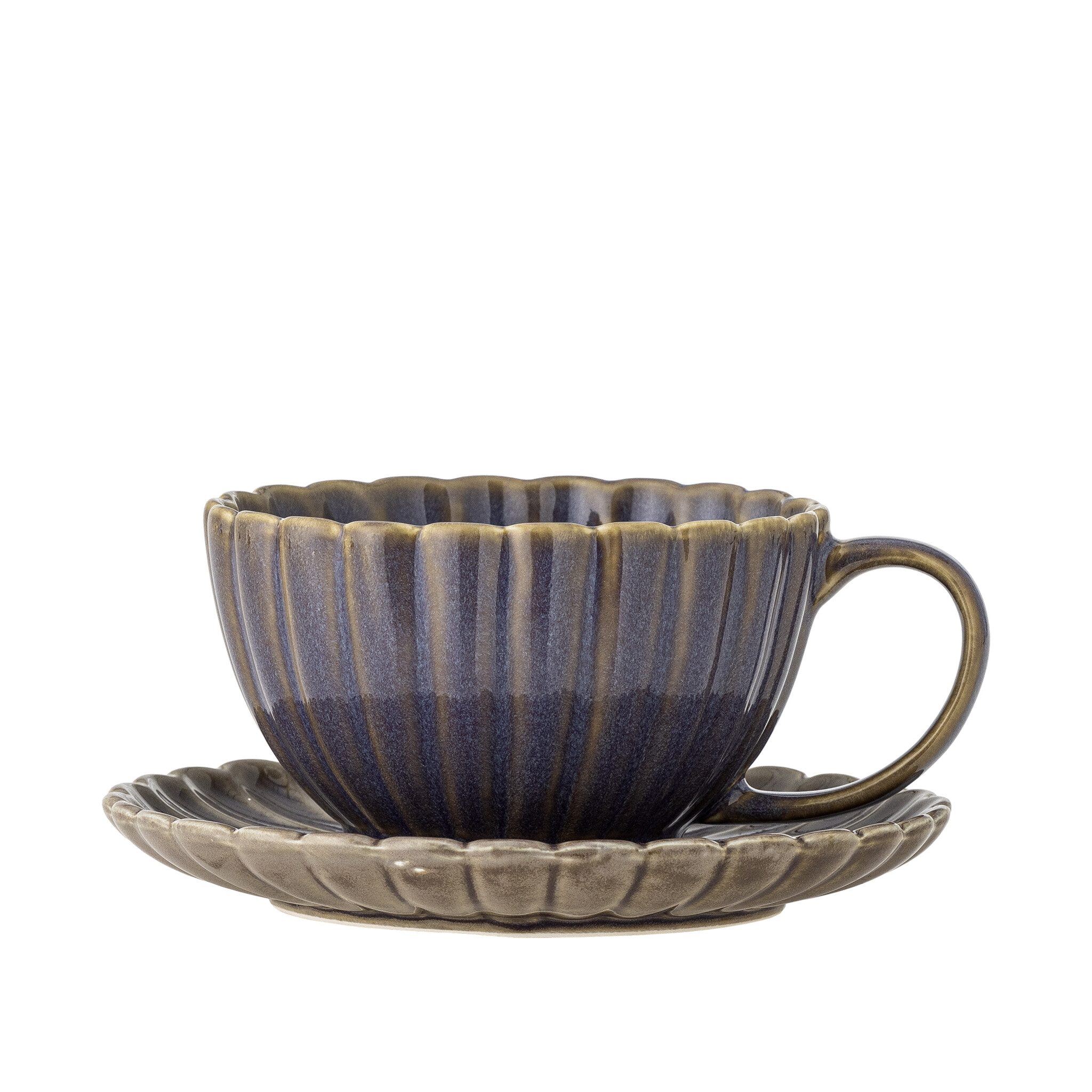 Latina Tasse mit Untertasse, Steingut, purple 