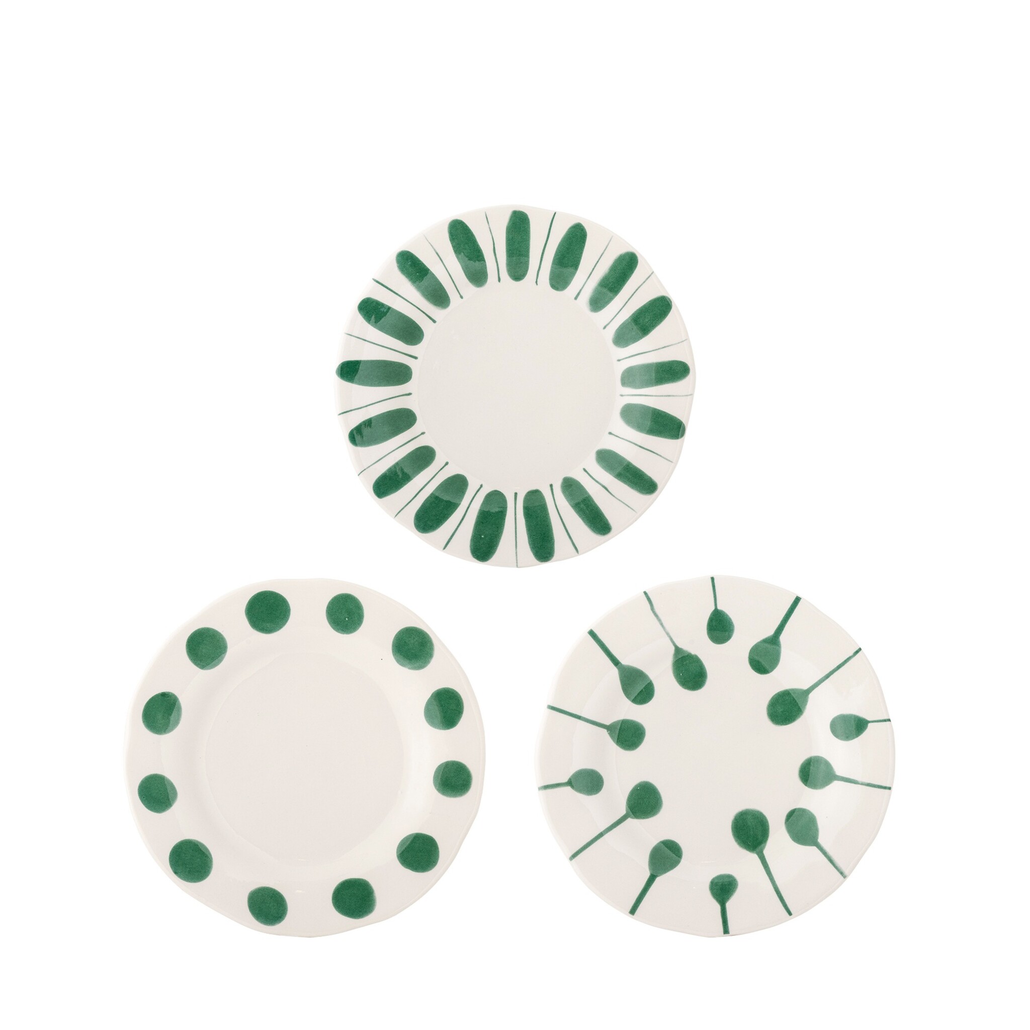 Linora Dessert Teller-Set 3er, grün 