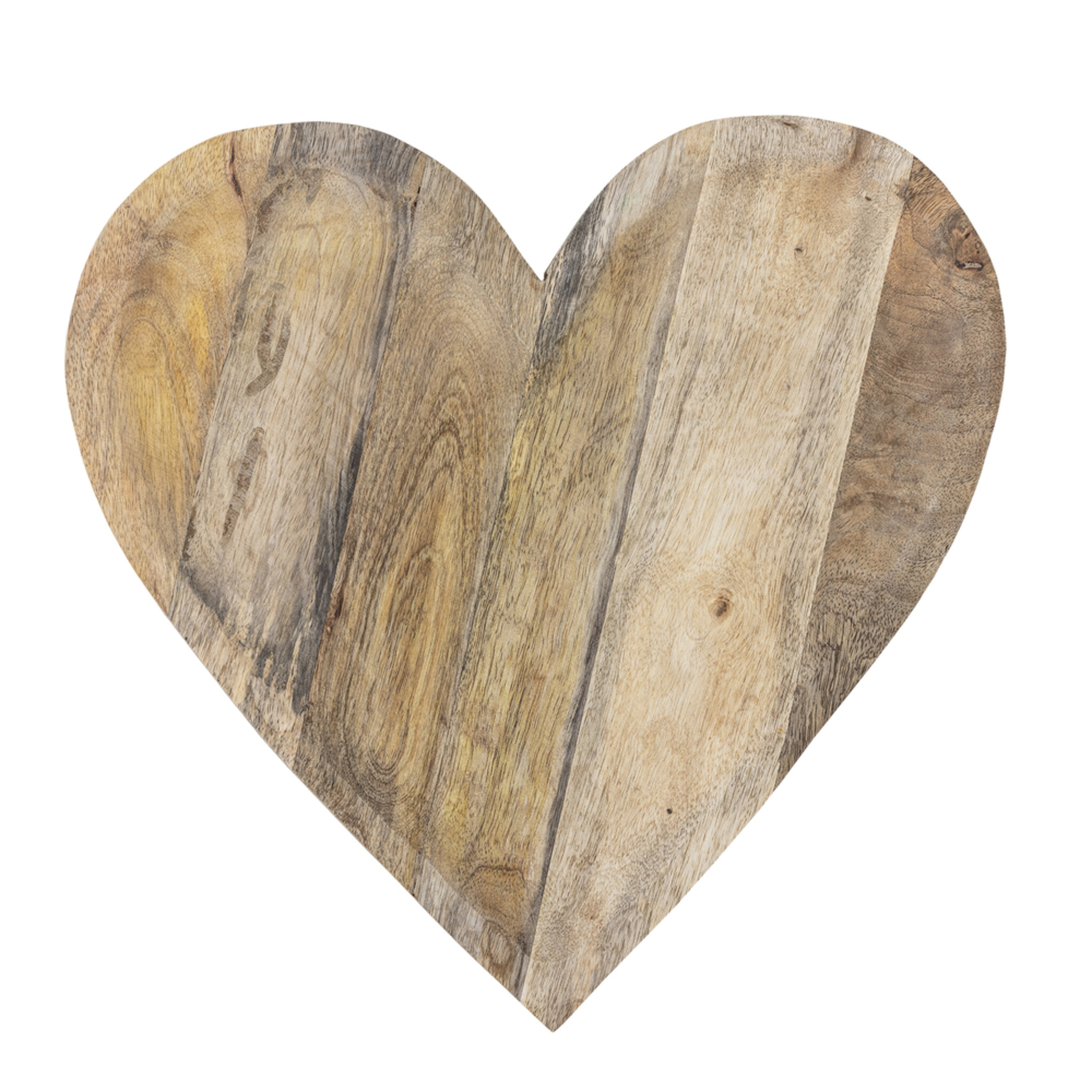 Lotuz Tablett in Herzform aus Mangoholz, natur 