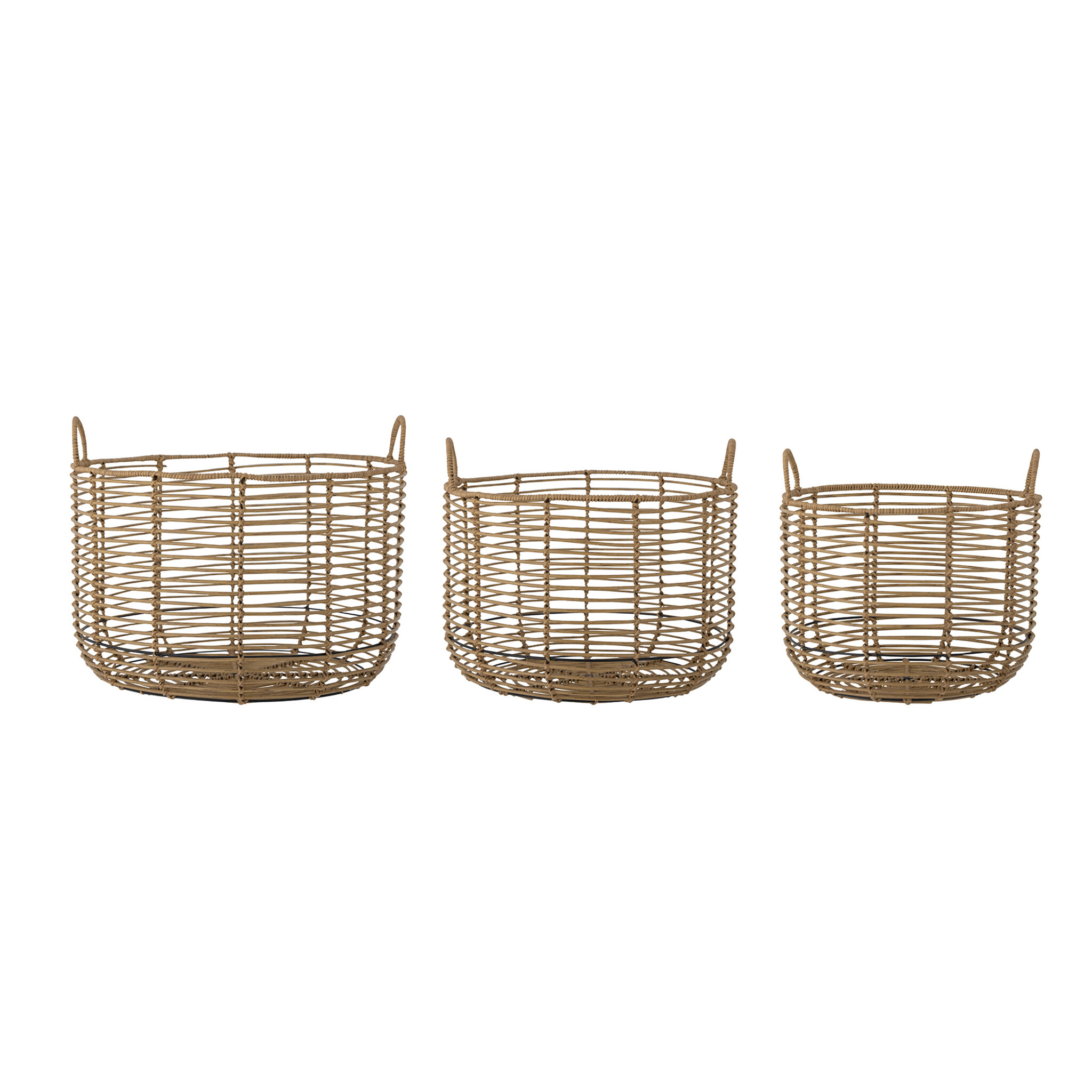 Mekkel Aufbewahrungskorb 3er Set Polyrattan, natur