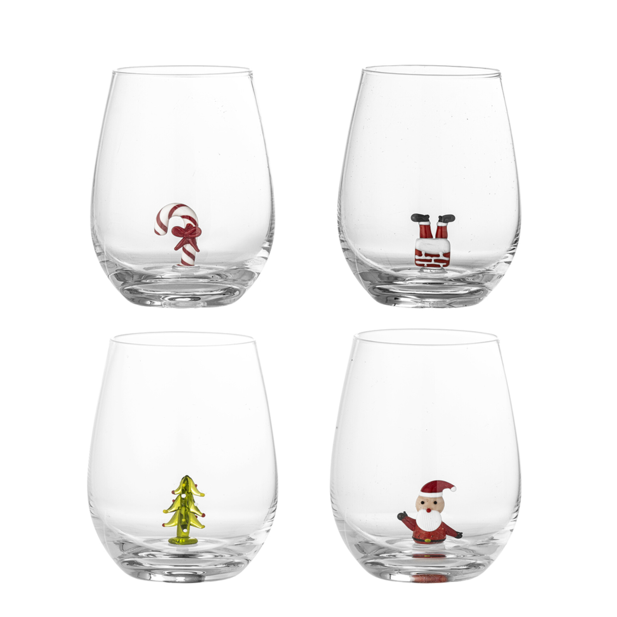 Misa Trinkglas Weihnachtlich, 4er Set, klar 