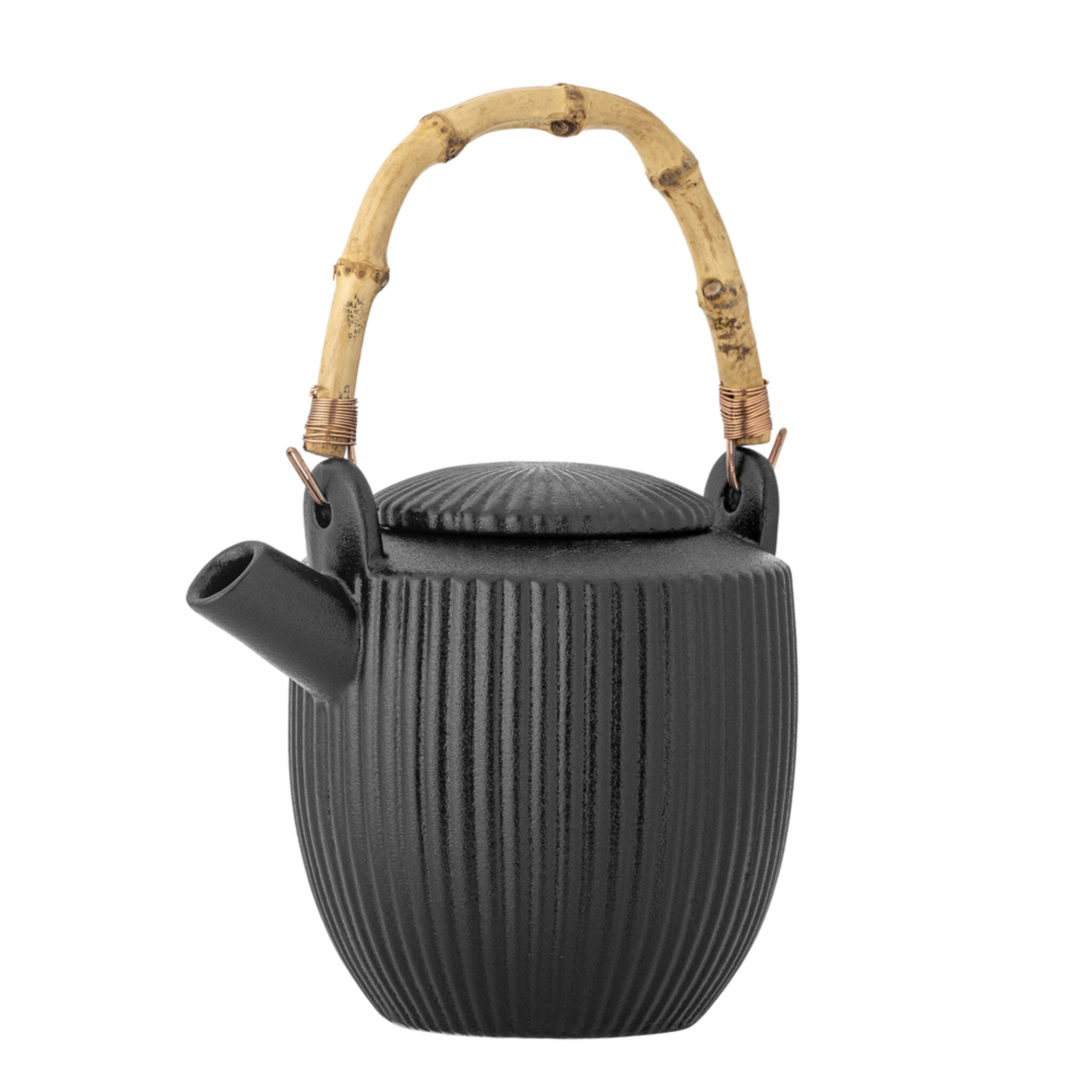 Neri Teekanne aus Steingut, schwarz 