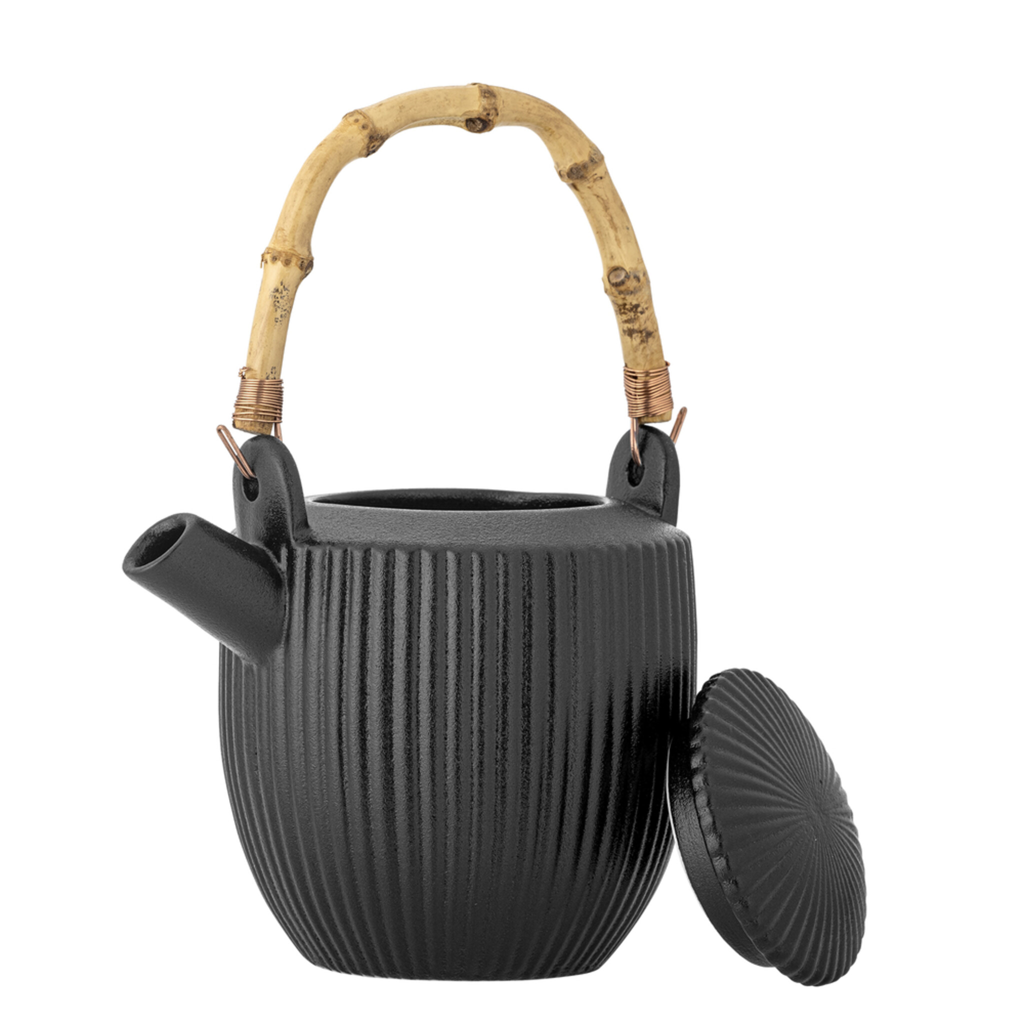 Neri Teekanne aus Steingut, schwarz 