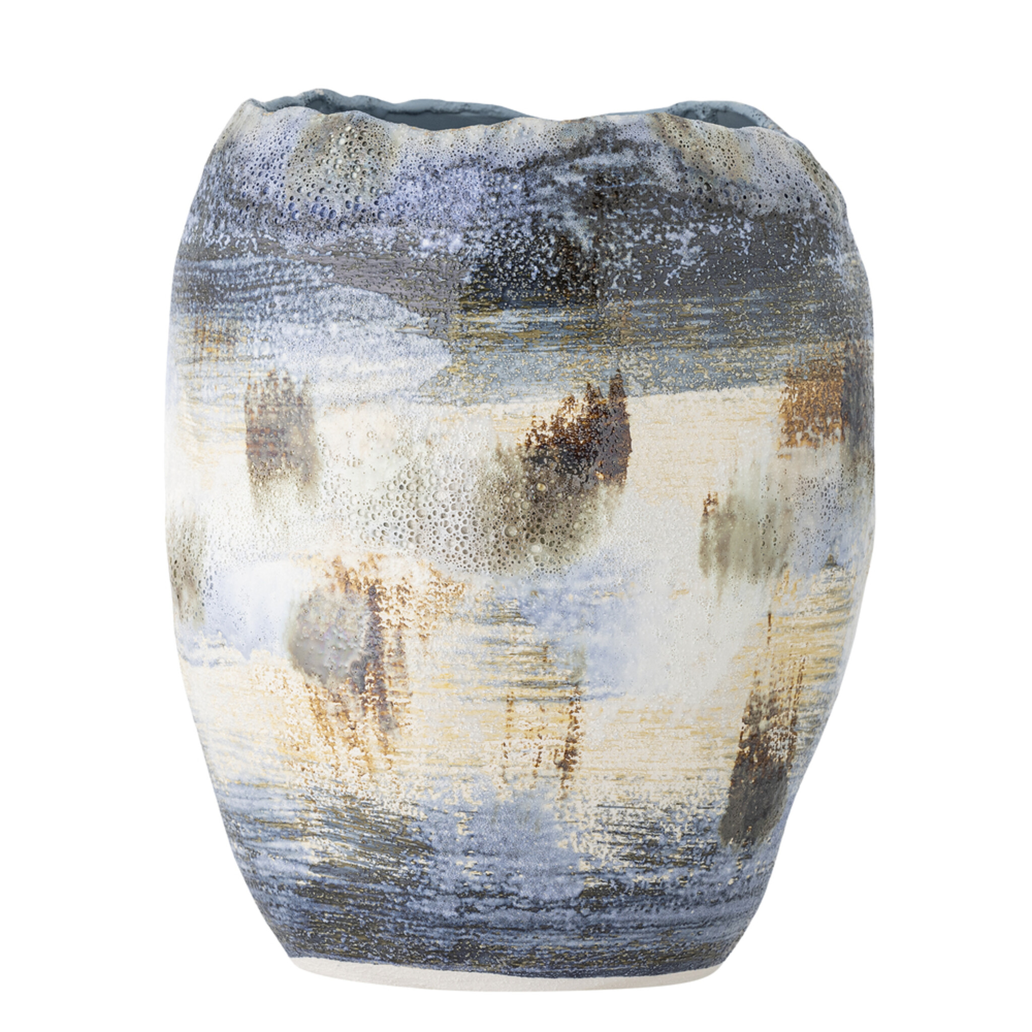 Nienna Vase aus Steingut, blau 