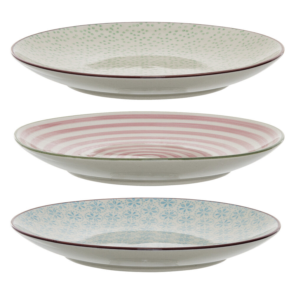 Patrizia Teller, 3er, Steingut, diverse Ø 20 cm