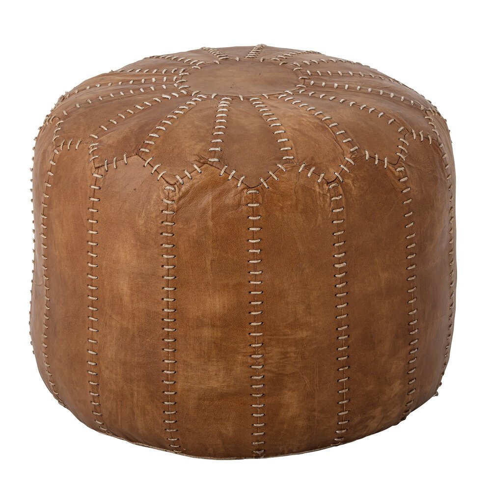 Pouf Coby aus Ziegenleder, natur 