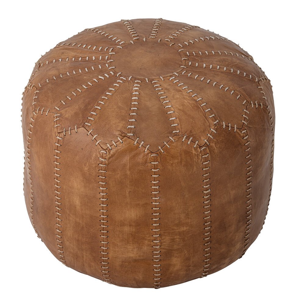 Pouf Coby aus Ziegenleder, natur 