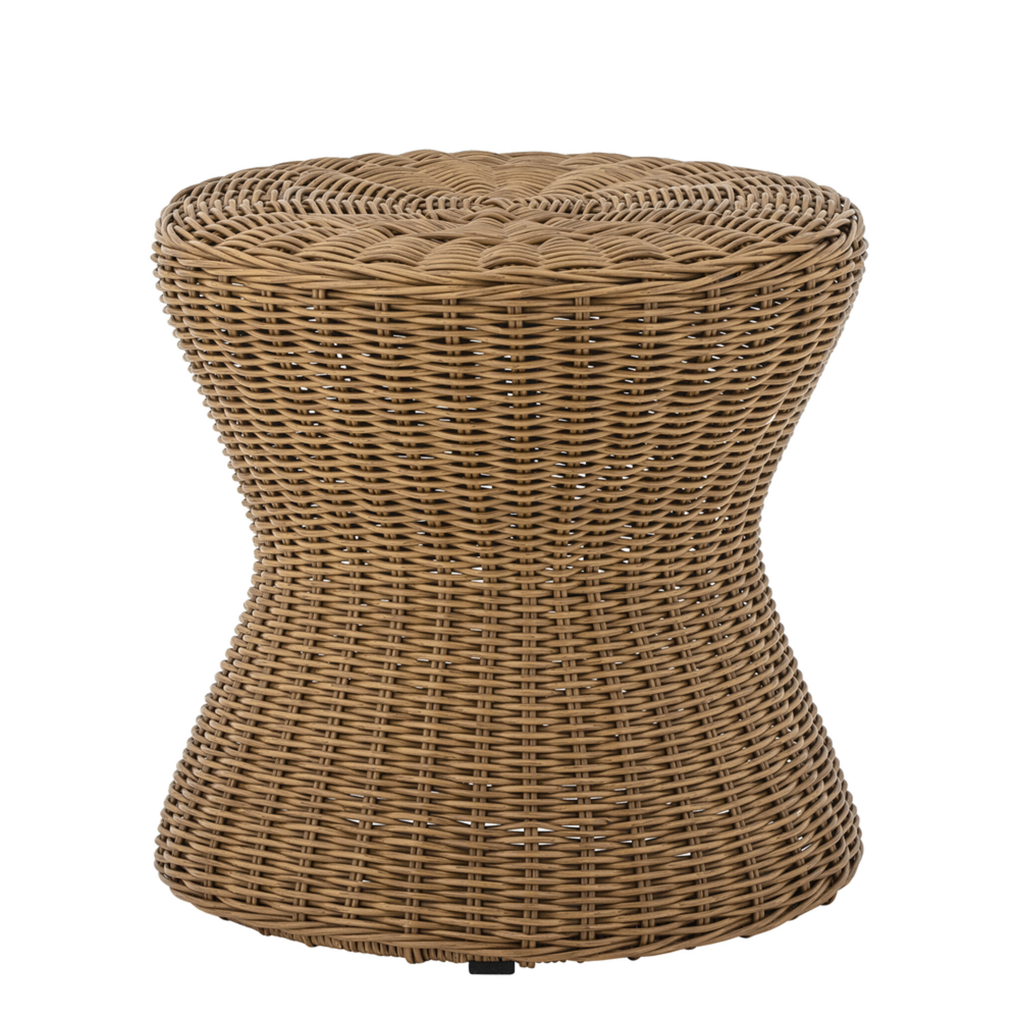 Roccas Couchtisch rund aus Polyrattan, braun 