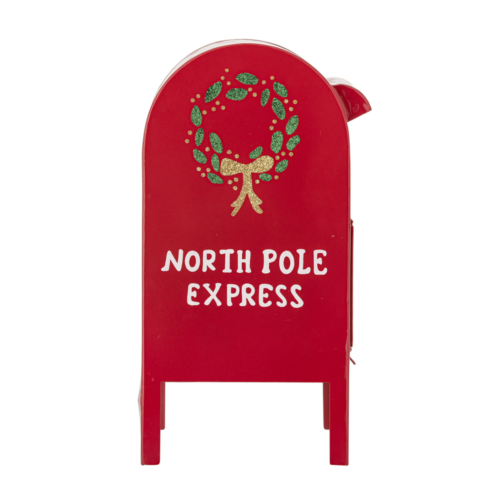 Santas Briefkasten Deko Metall, rot