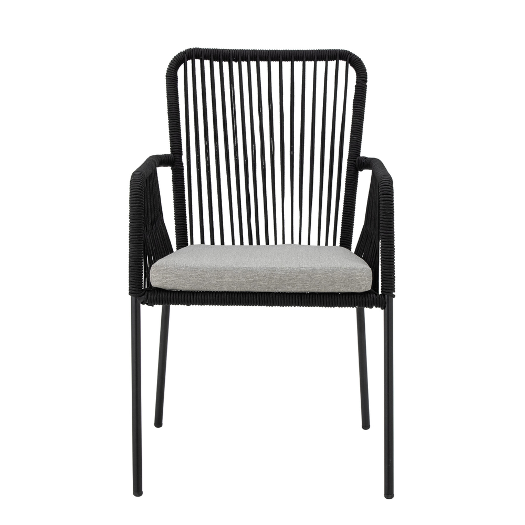 Santino Gartenstuhl, Schwarz, Metall, schwarz 