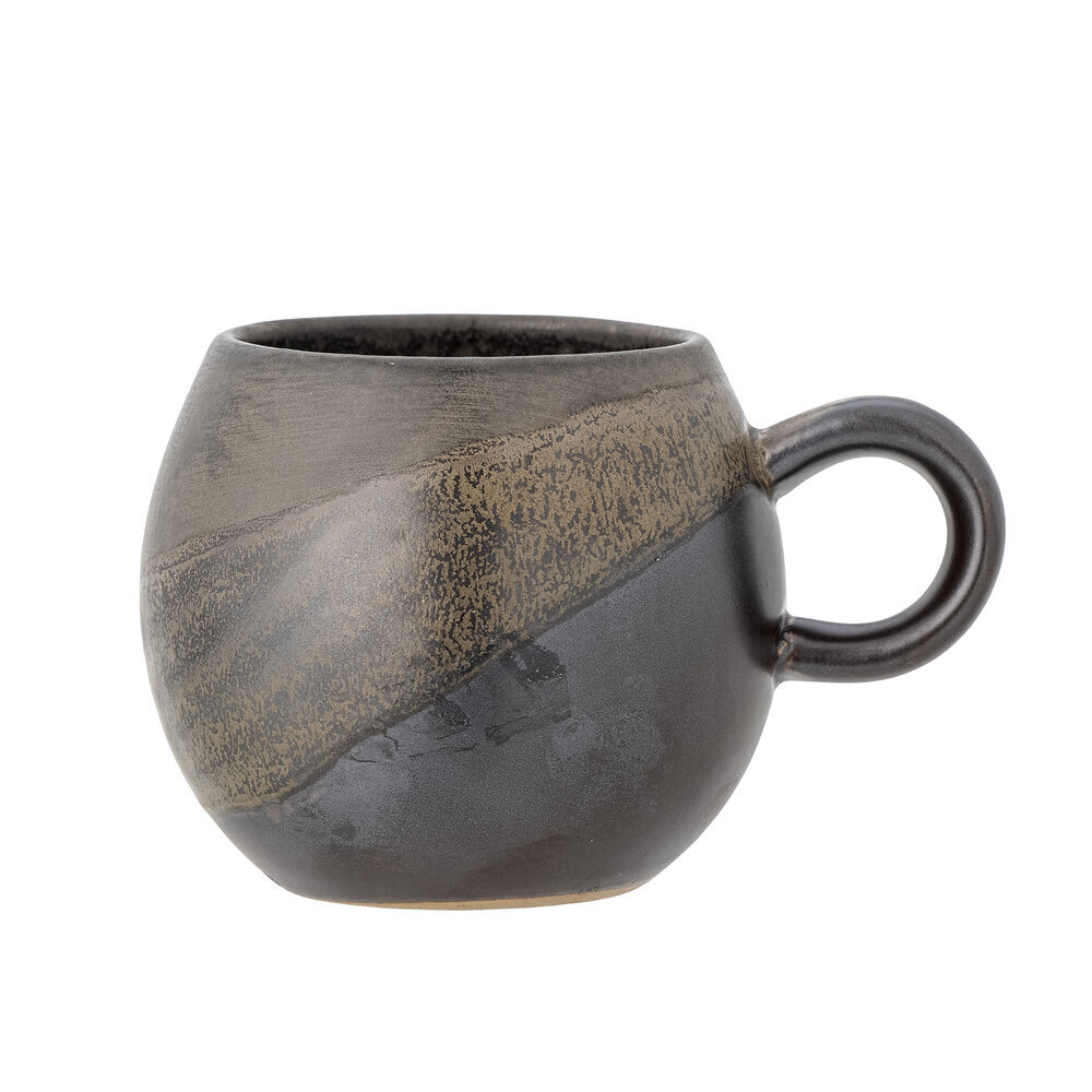 Tasse Paula aus Steingut, schwarz 