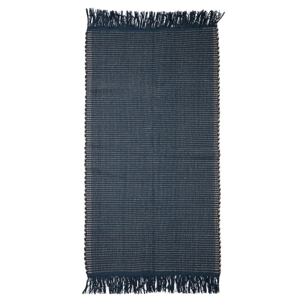 Teppich Yuliyana aus Baumwolle, blau