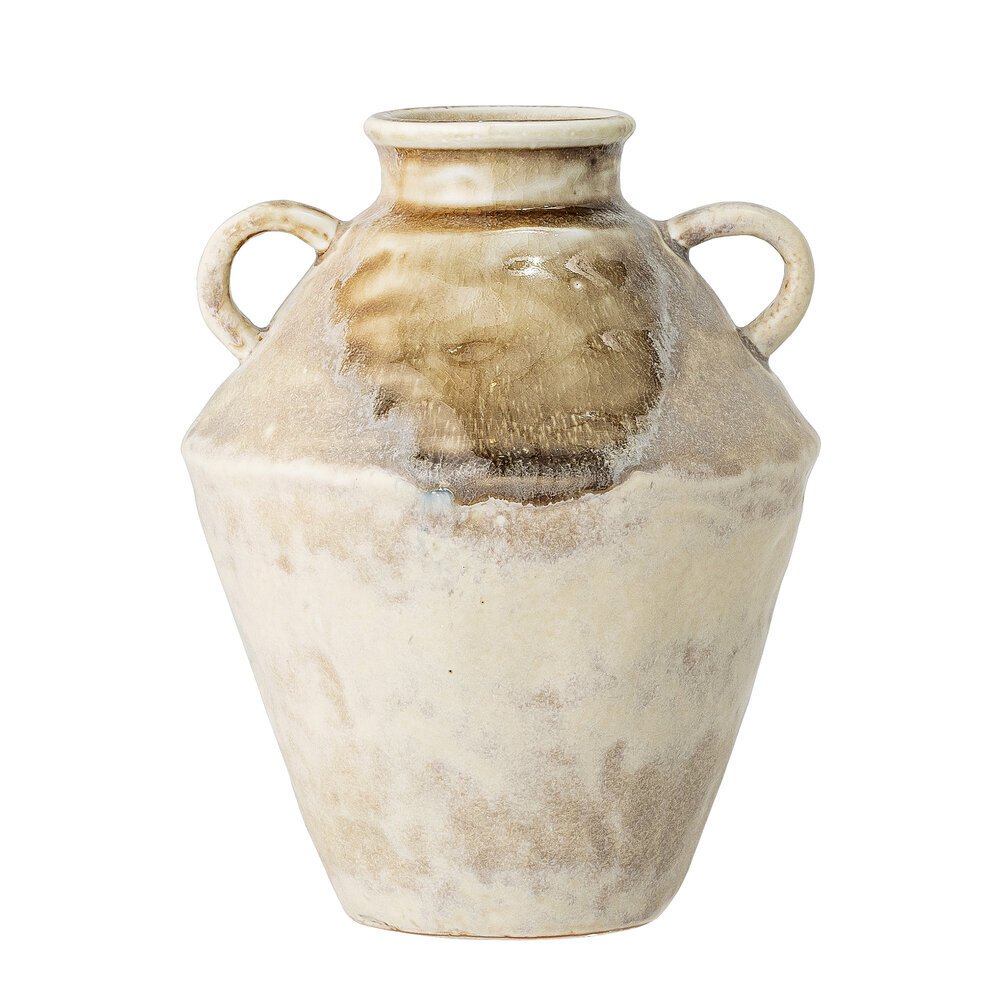 Vase Ines aus Steingut, braun 