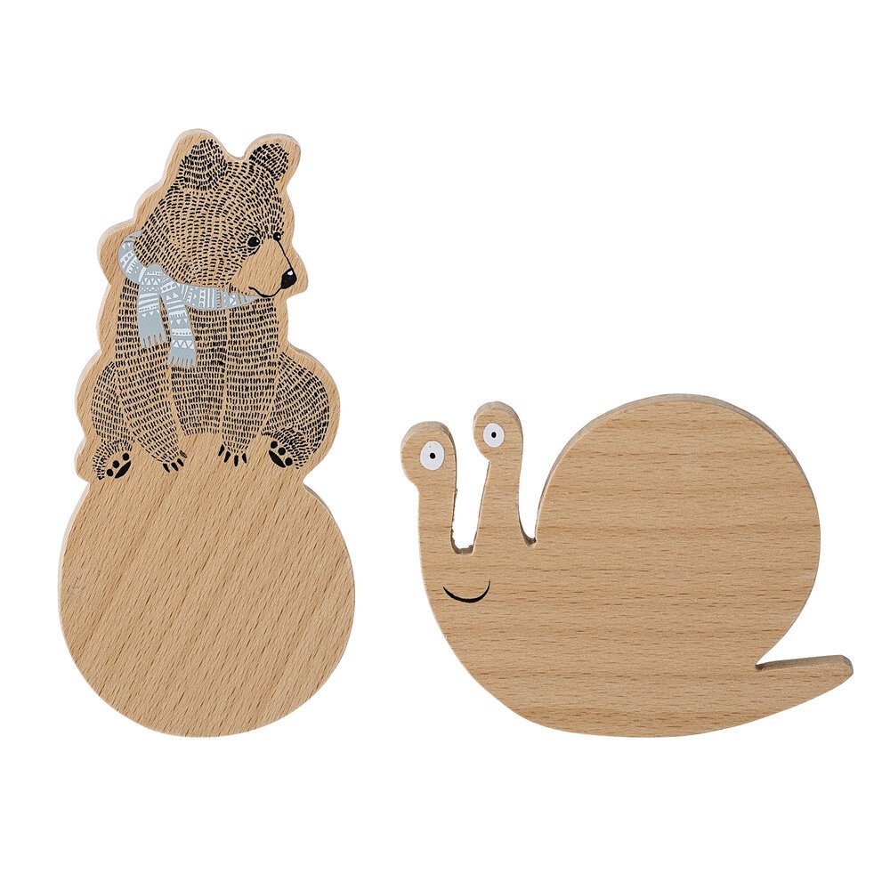 Wandhaken Bär & Schnecke, natur 