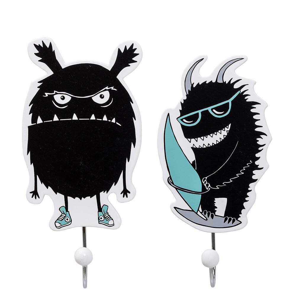 Wandhaken Monster, schwarz 