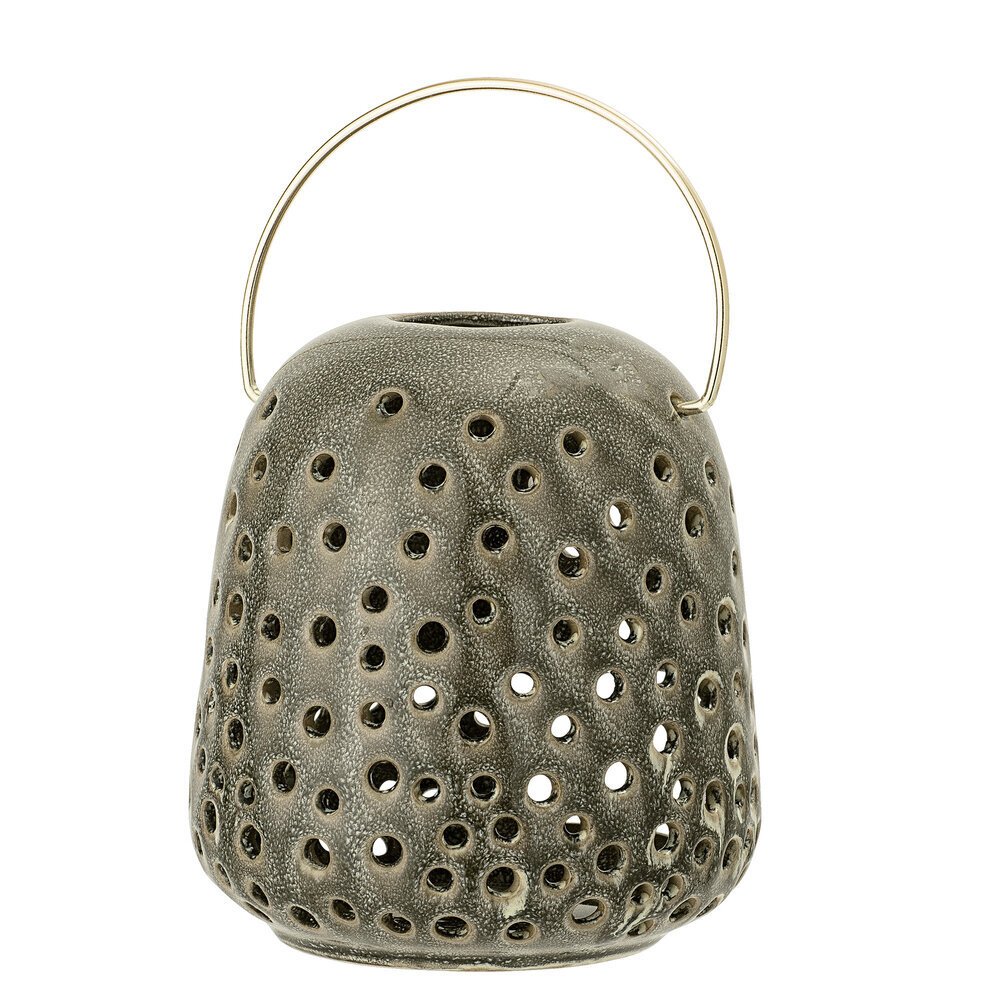 Windlicht Vivek aus Steingut, grün 