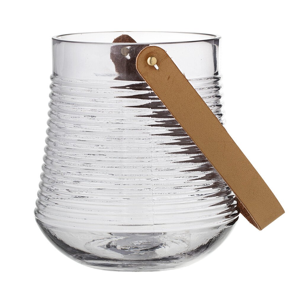 Windlicht Kasra aus Glas, grau Ø16 x H17cm