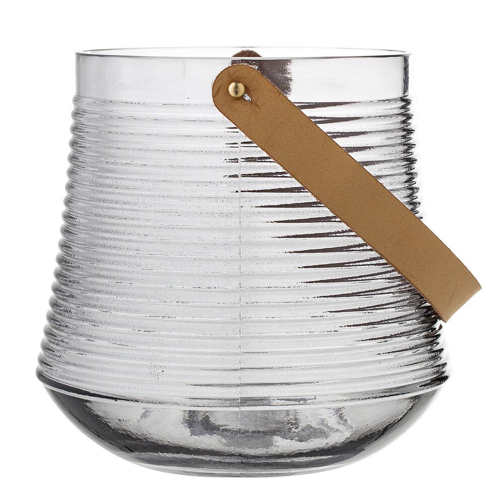 Windlicht Kasra aus Glas, grau Ø20 x H20cm