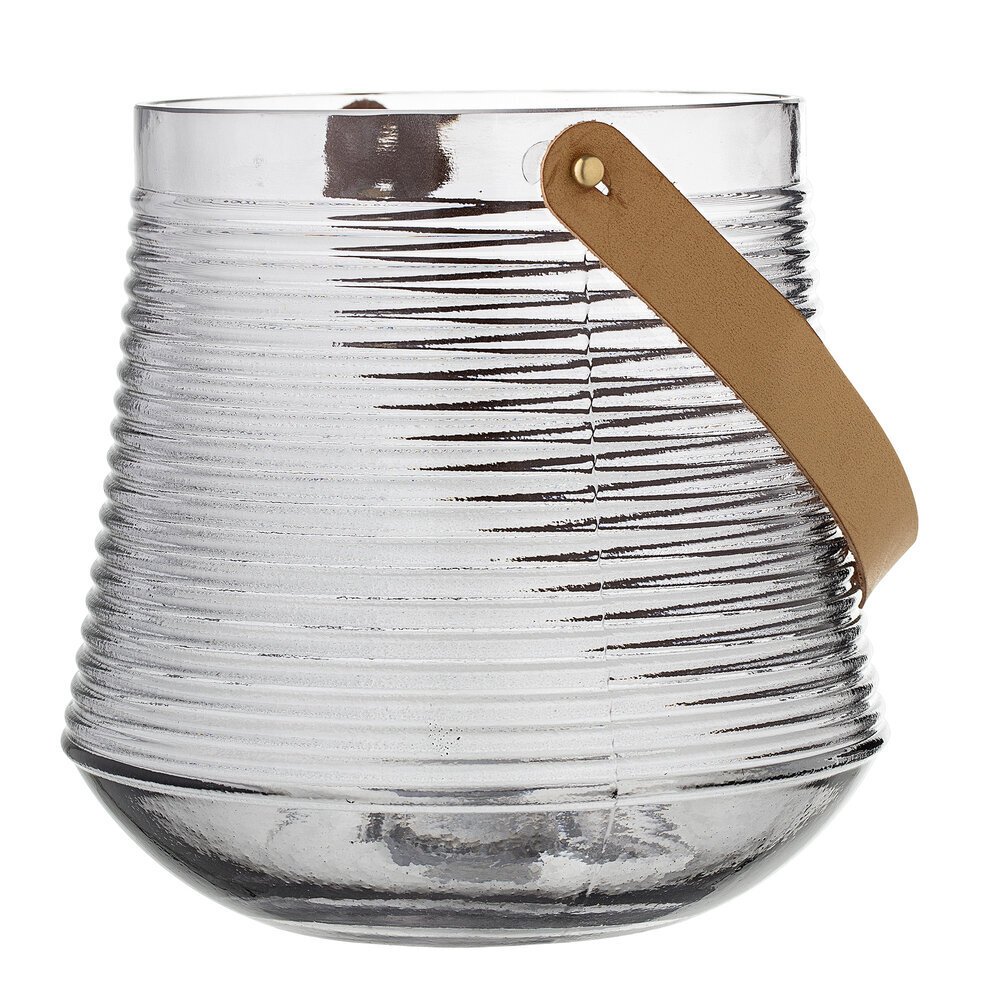 Windlicht Kasra aus Glas, grau Ø20 x H20cm