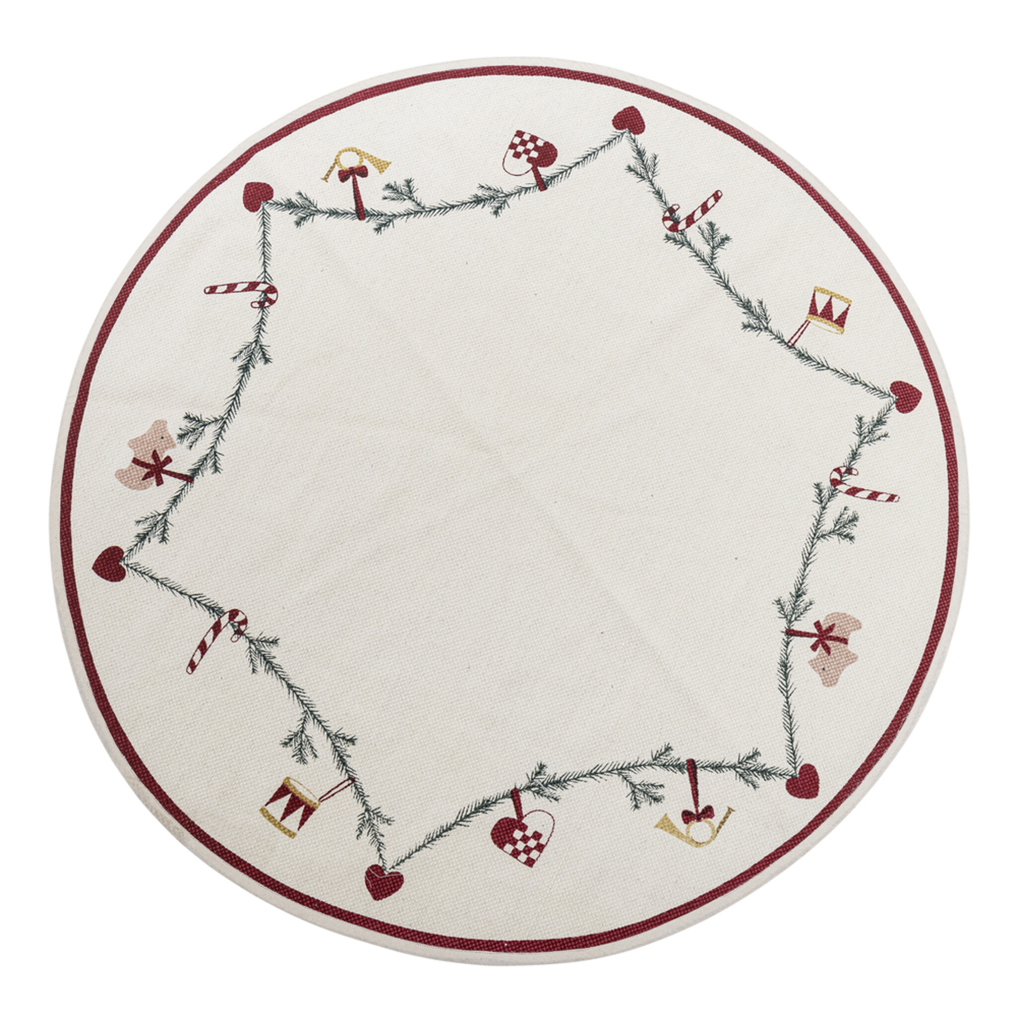 Yule Baumteppich aus Baumwolle, weiss 