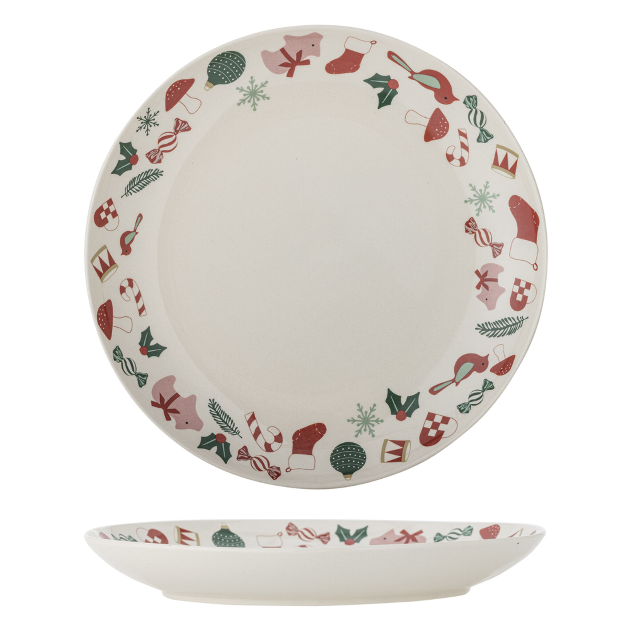 Yule großer Teller, Servierplatte, natur 