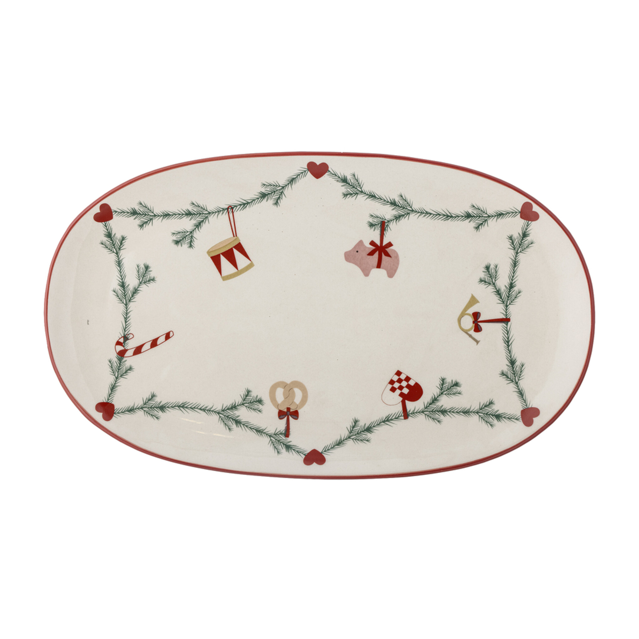Yule Servierplatte, Weihnachten, creme 