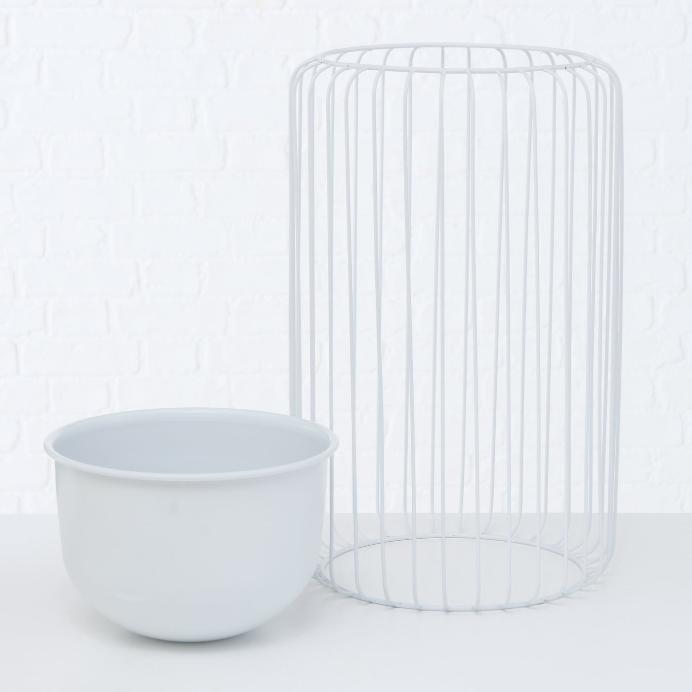 2er Set Blumentopf Vaso, weiss