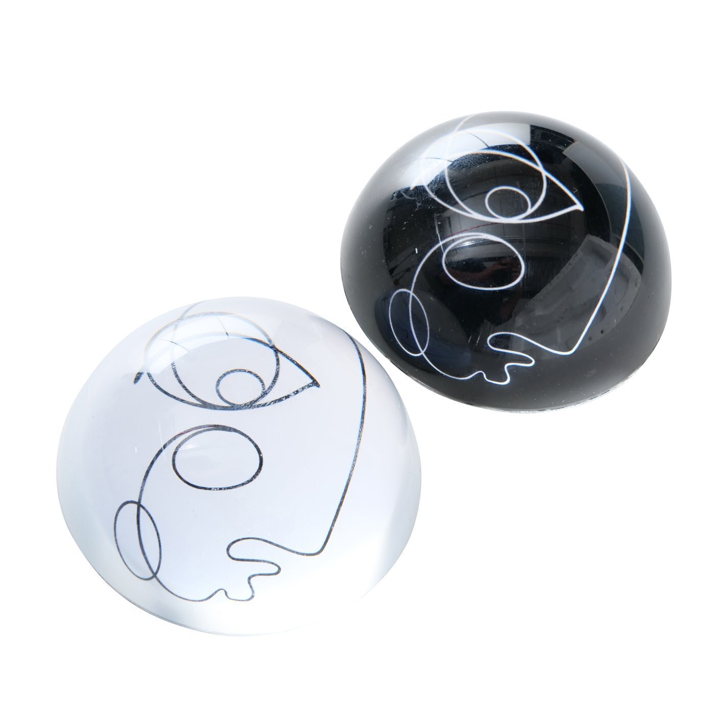 2er Set Briefbeschwerer Pica, schwarz, weiss