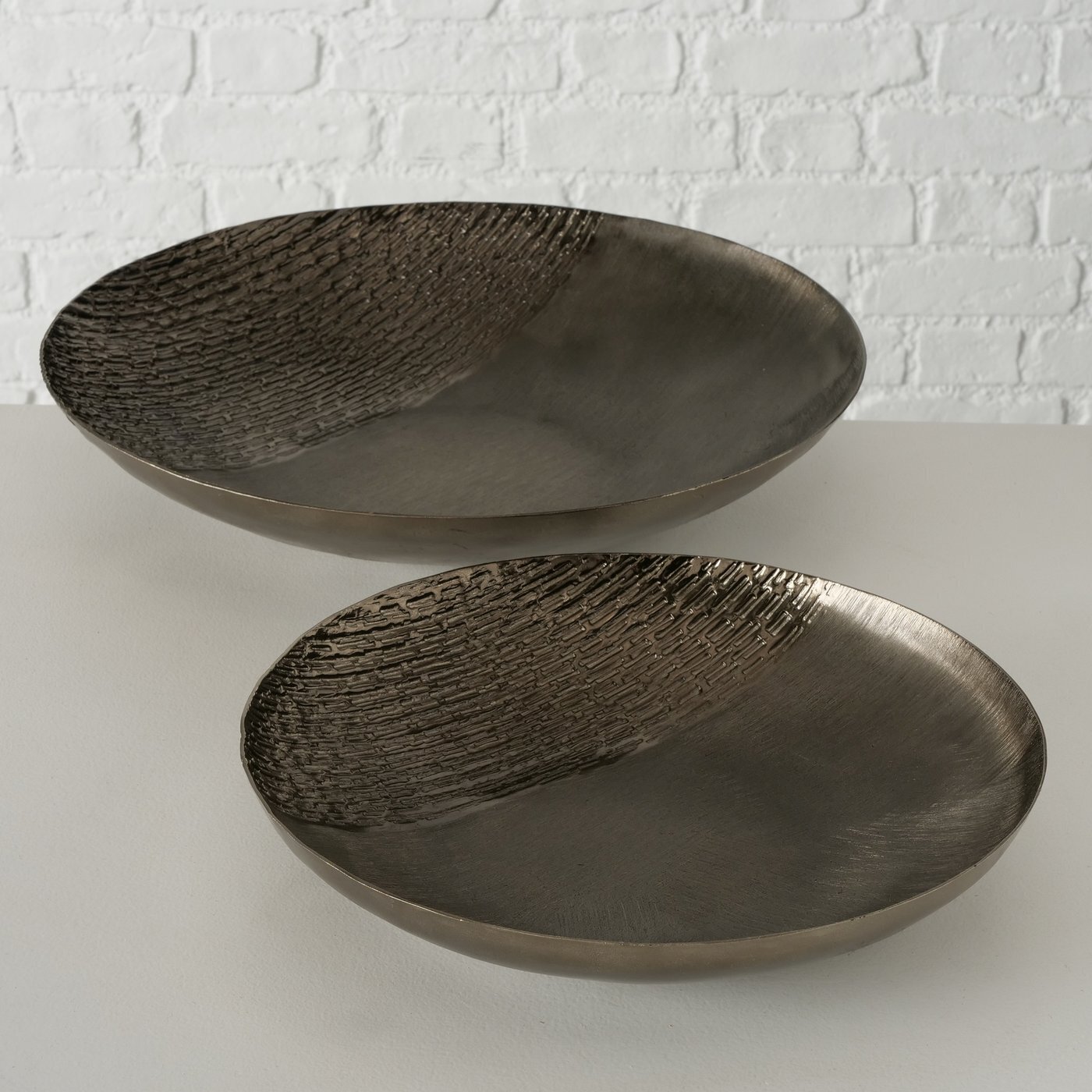 2er Set Dekoschale Ishana, dunkelbraun 