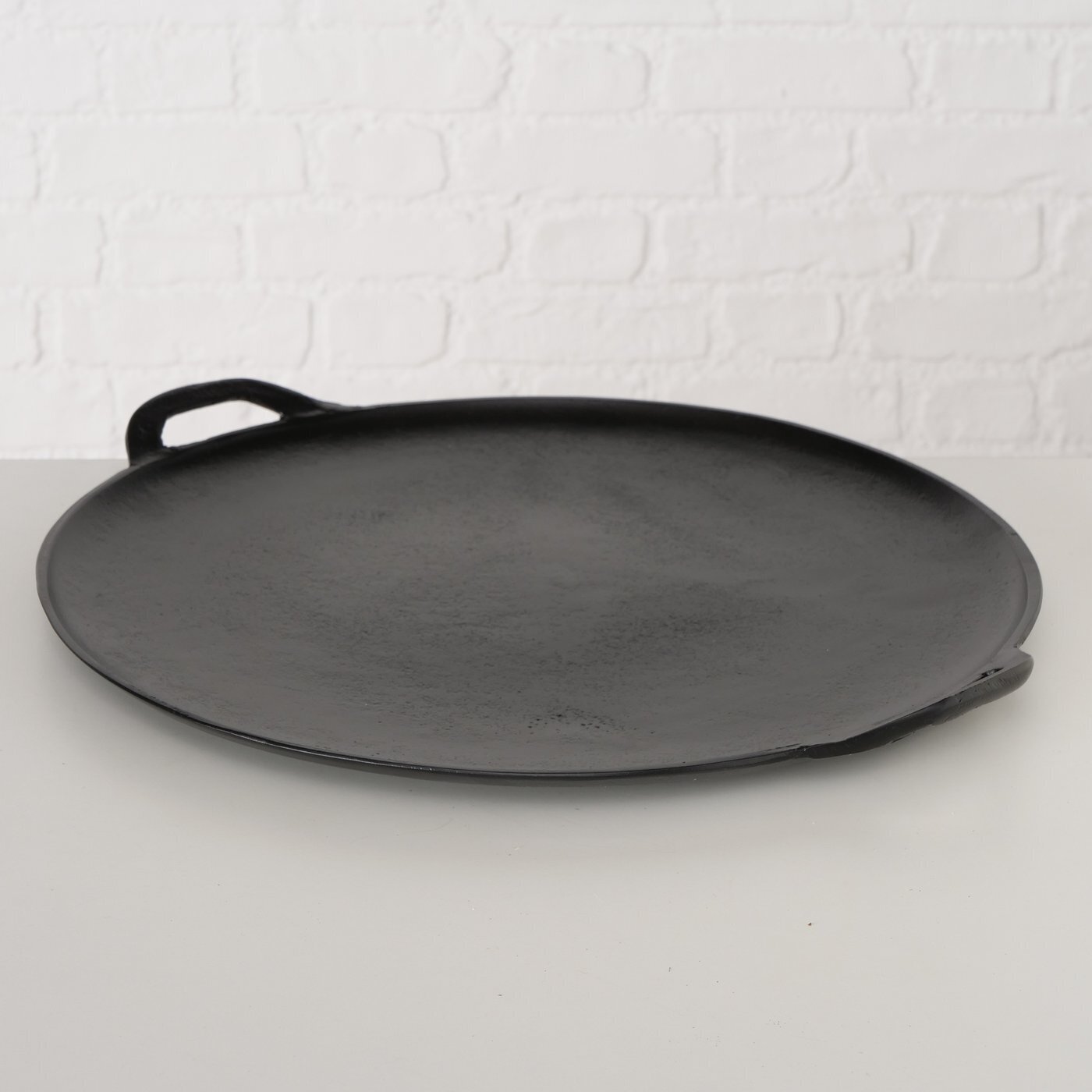 2er Set Dekotablett Scabel rund, schwarz 