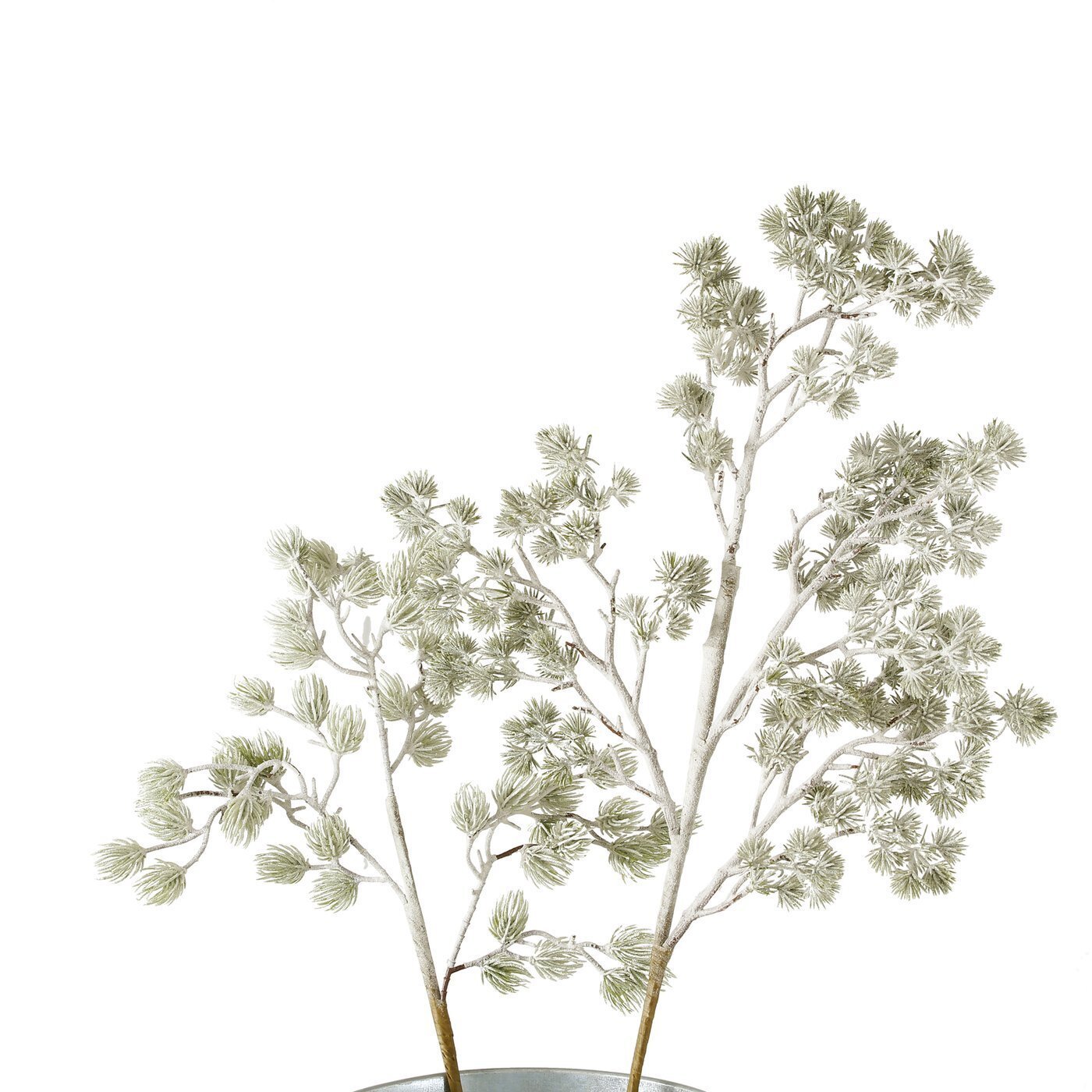 2er Set Dekozweig Kiefer, grün, weiss