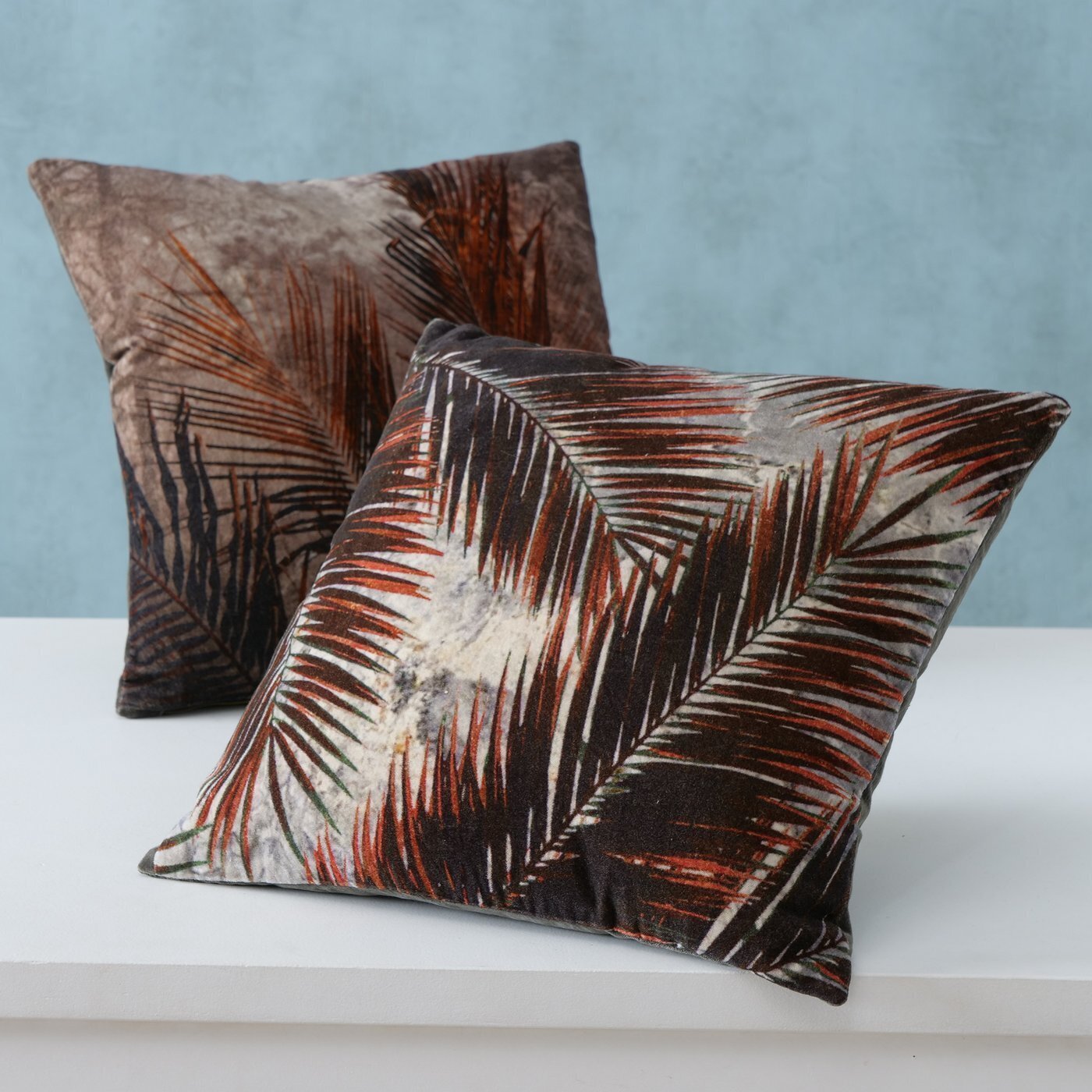 2er Set Kissen Chiatra, braun, grau 