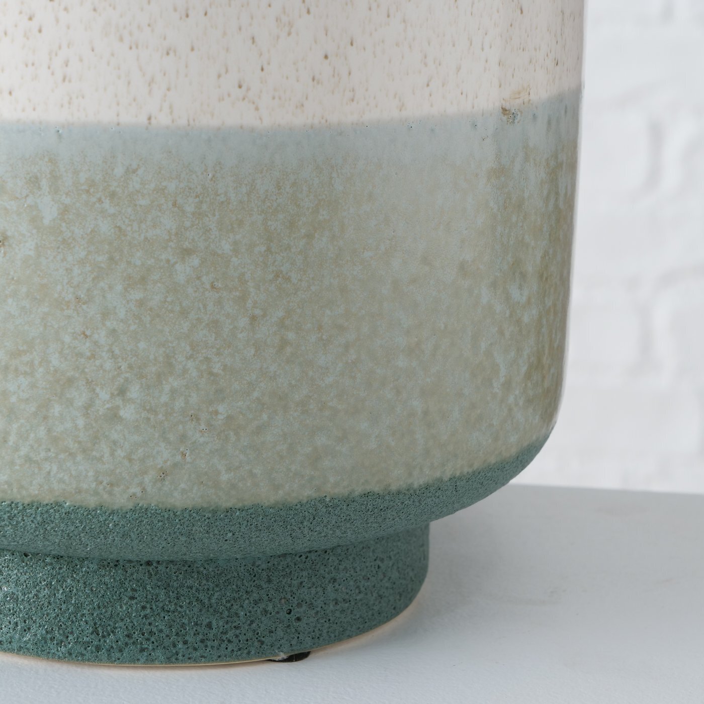 2er Set Pflanztopf aus Keramik, grün 