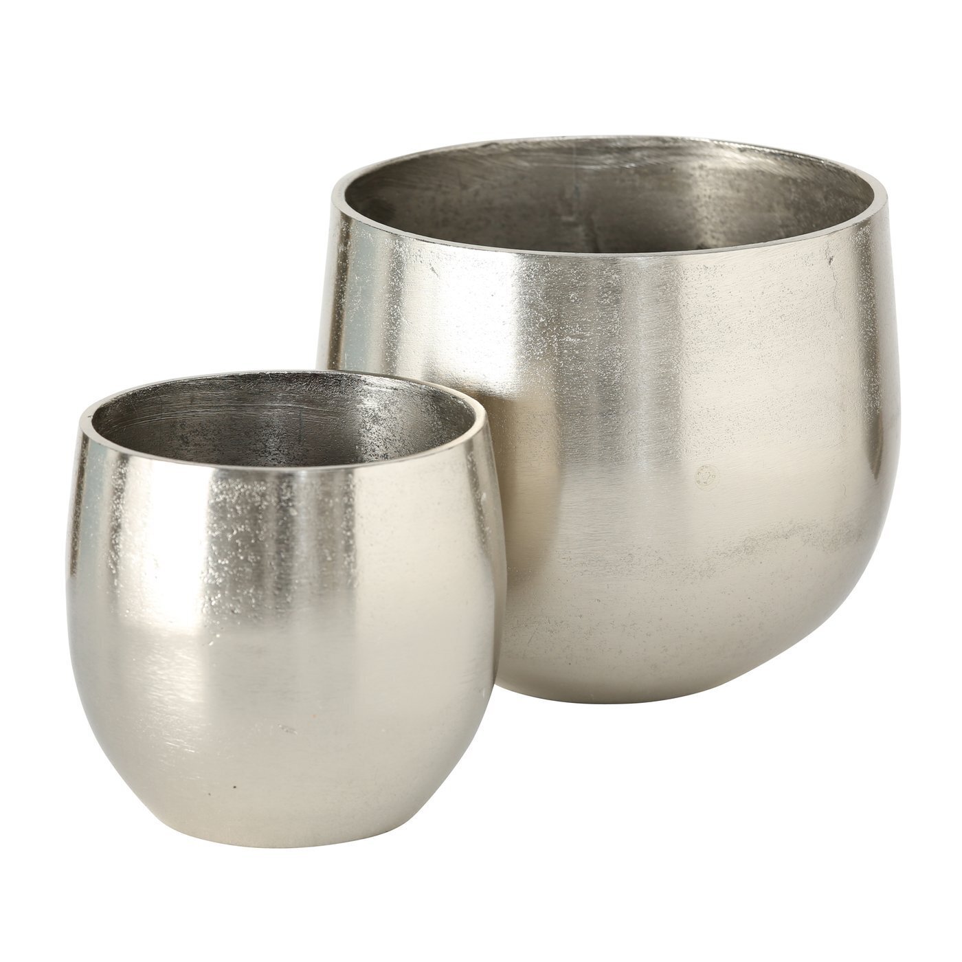 2er Set Pflanztopf Blumentopf Flaire, silber 