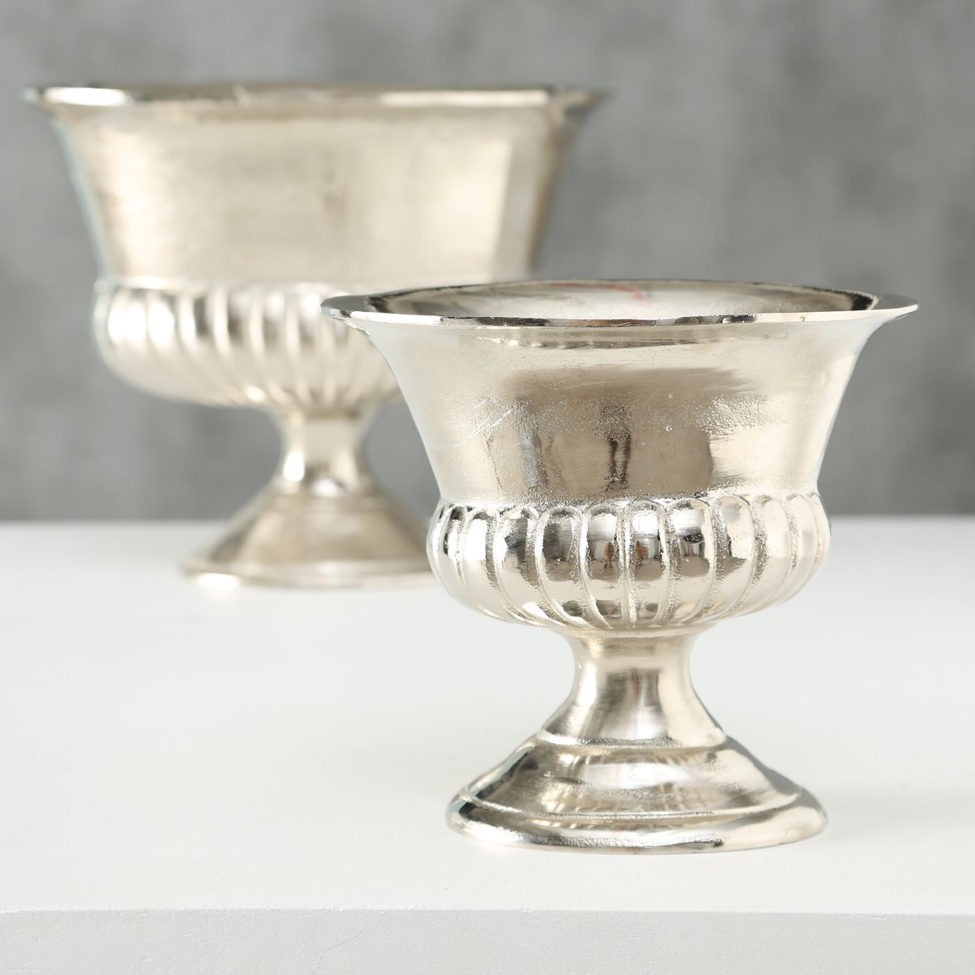 2er Set Pflanztopf Blumentopf Toulon, silber 