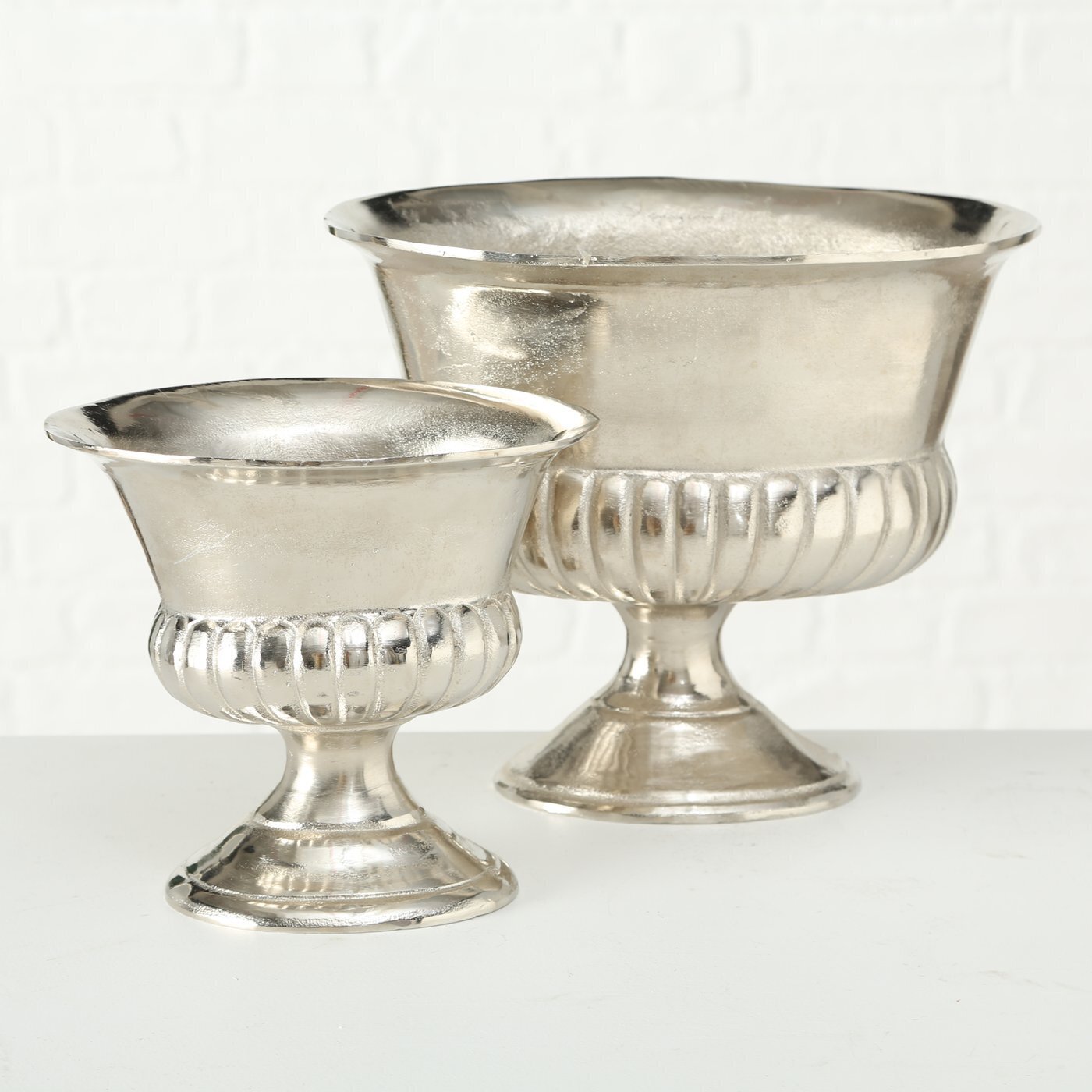 2er Set Pflanztopf Blumentopf Toulon, silber 