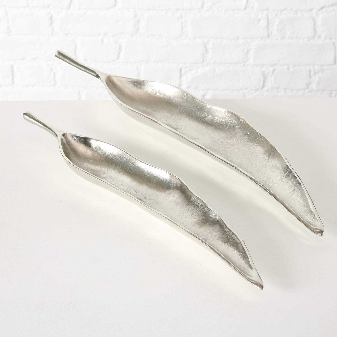 2er Set Schale Blatt Tyne, silber 