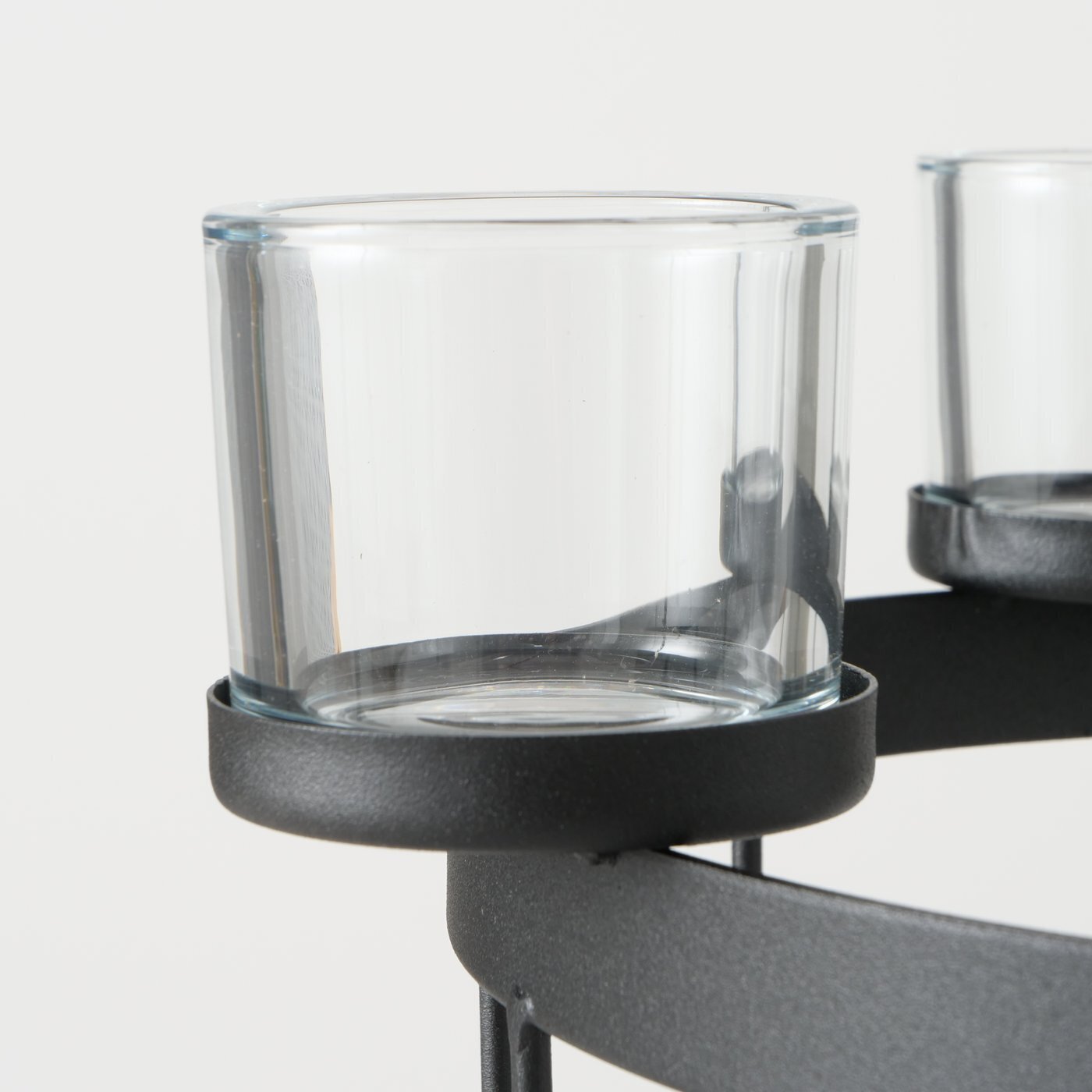 2er Set Schale mit Kerzenhalter Jonna, schwarz 