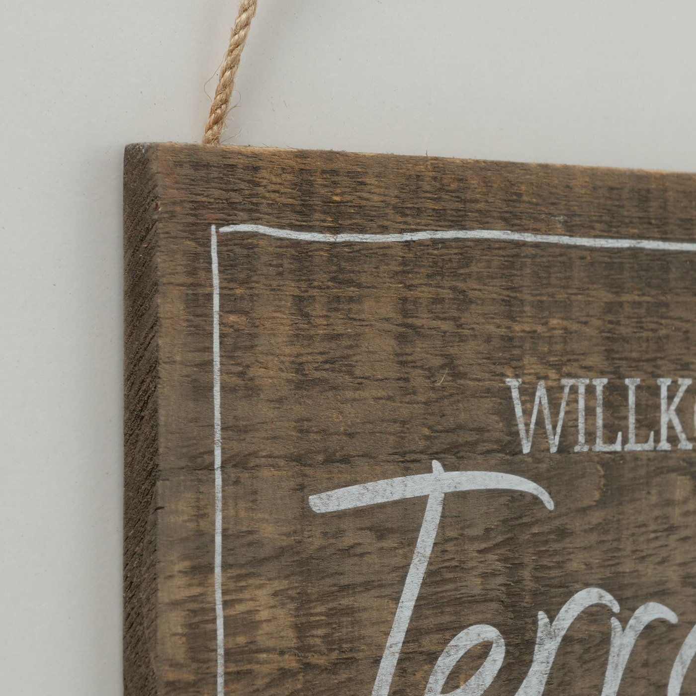 2er Set Schild Balkonien Terrassien, braun 